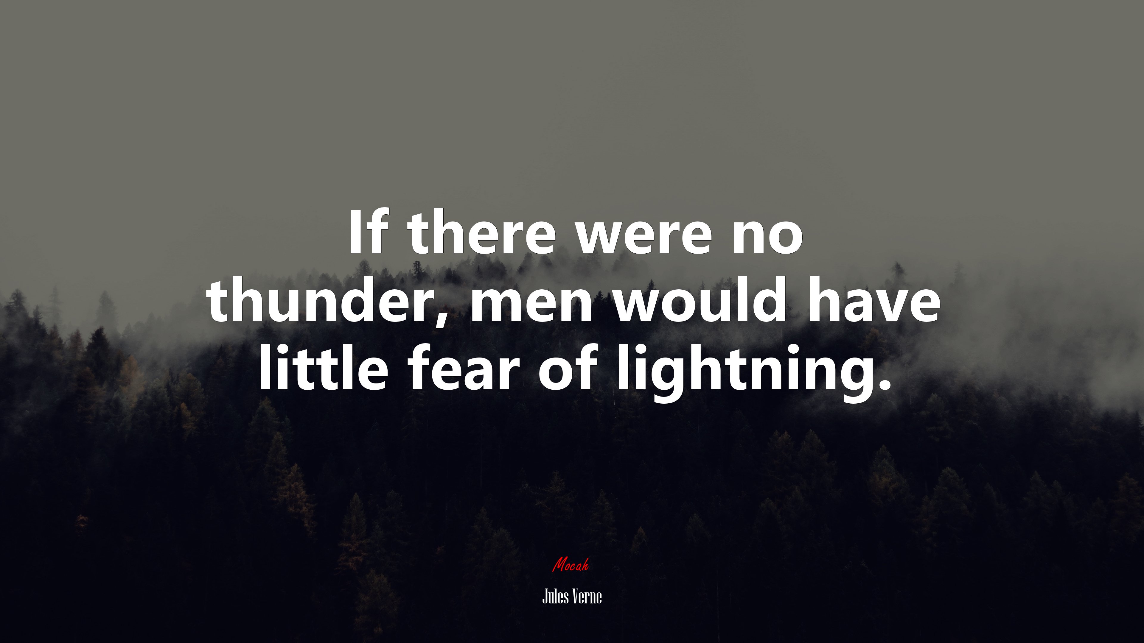 If there were no thunder, men would have little fear of lightning. | Jules Verne quote HD Wallpaper