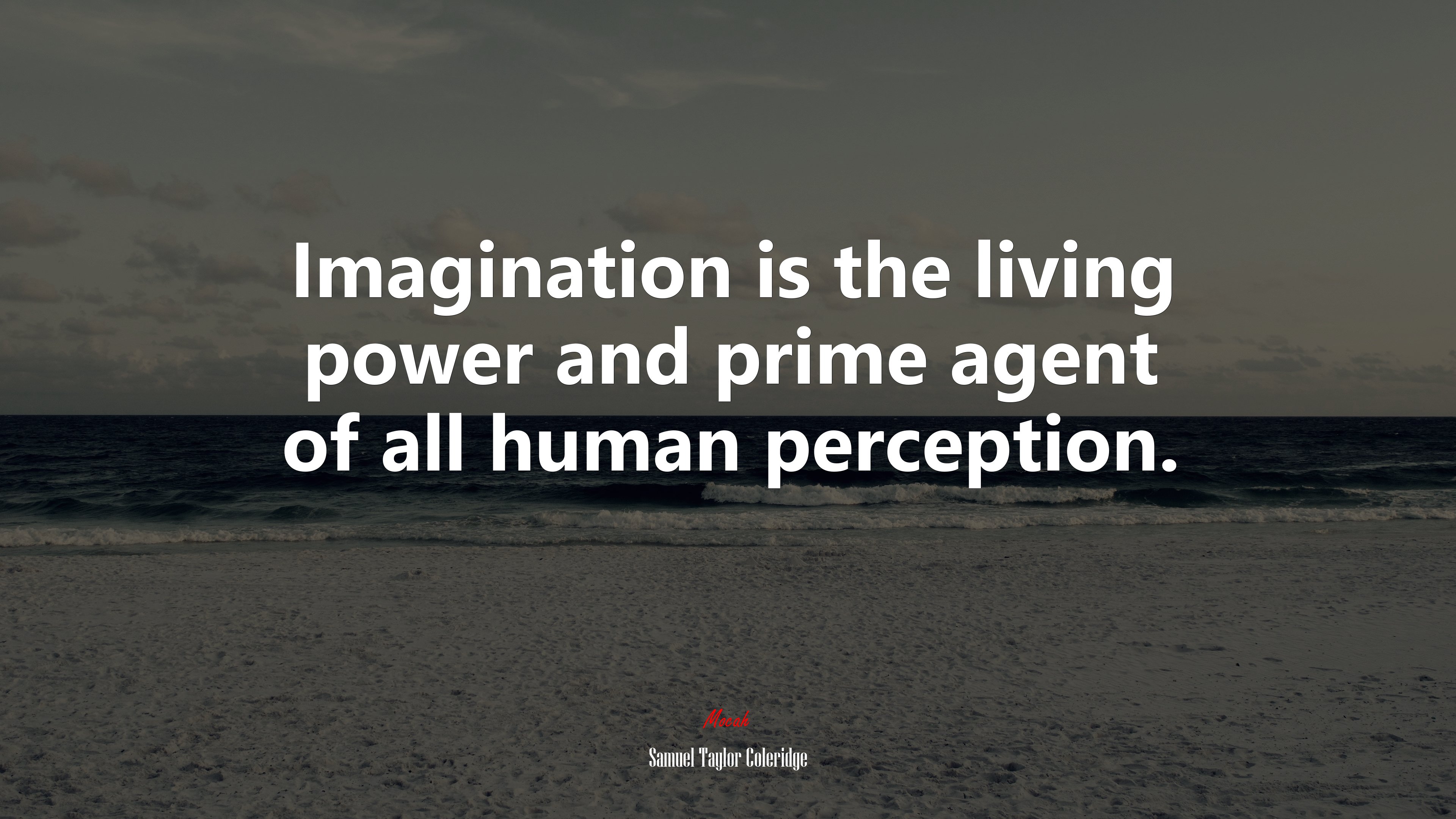 Imagination is the living power and prime agent of all human perception. | Samuel Taylor Coleridge quote HD Wallpaper
