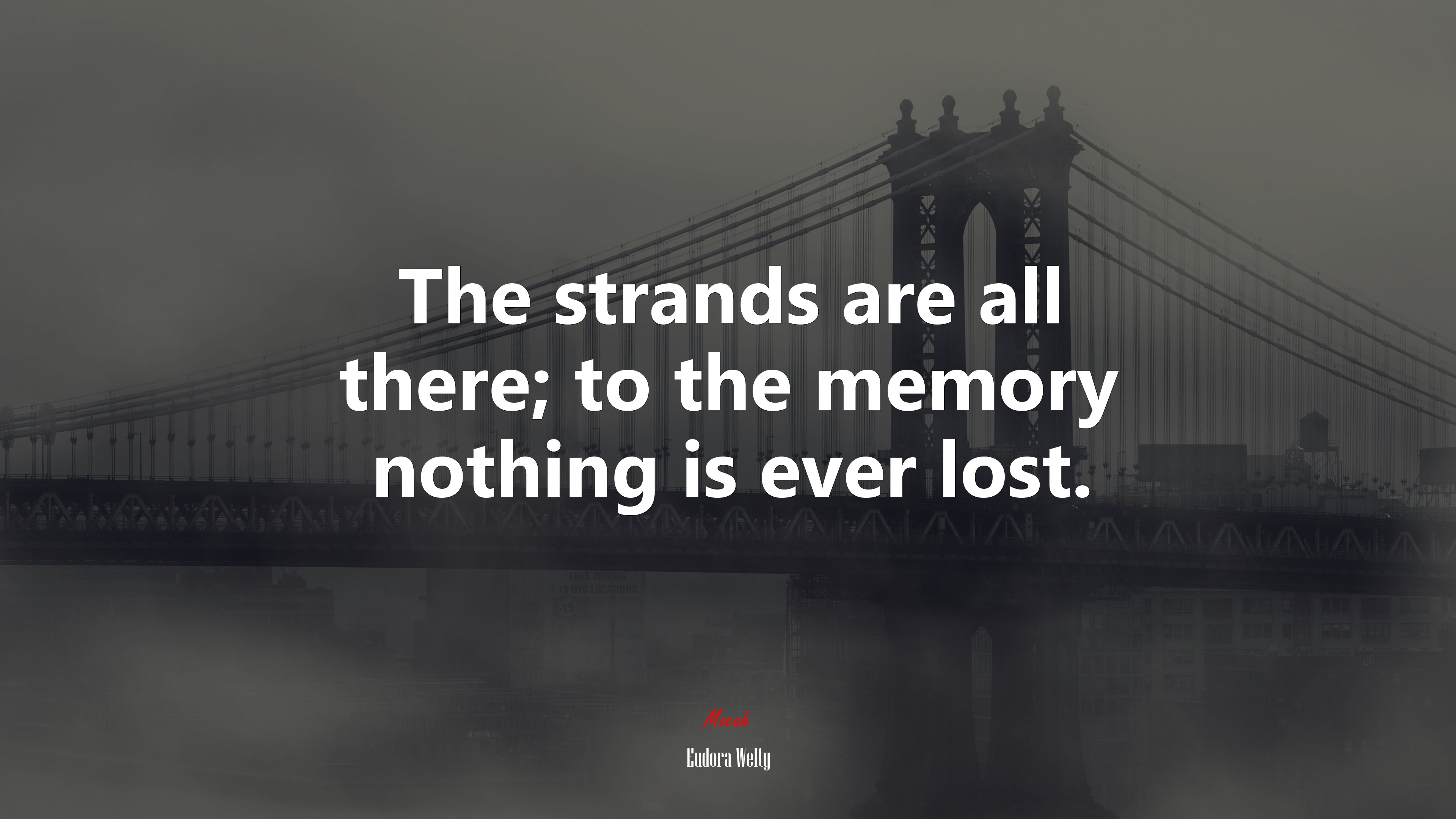 The strands are all there; to the memory nothing is ever lost. | Eudora Welty quote HD Wallpaper