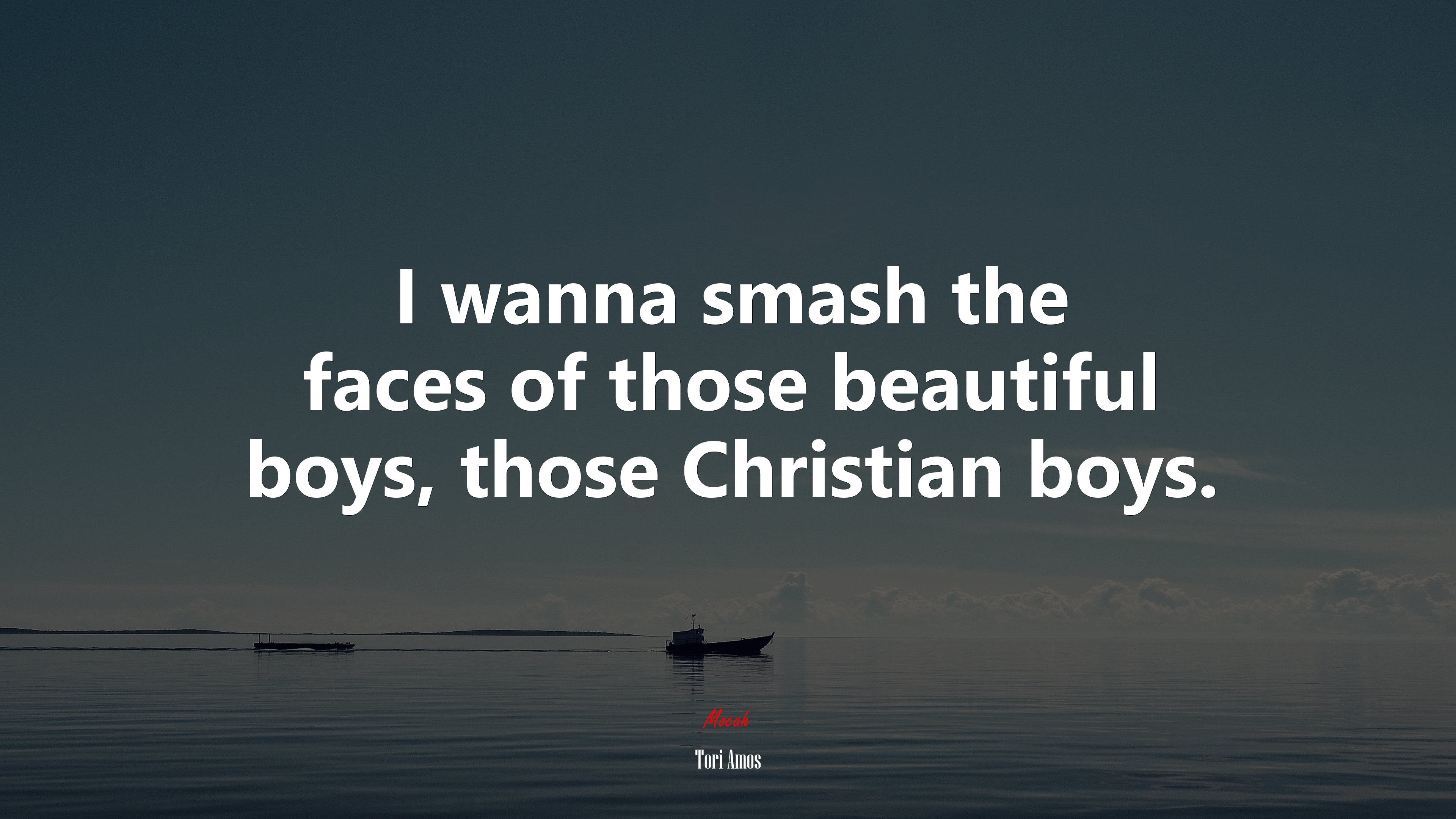 I wanna smash the faces of those beautiful boys, those Christian boys. | Tori Amos quote HD Wallpaper