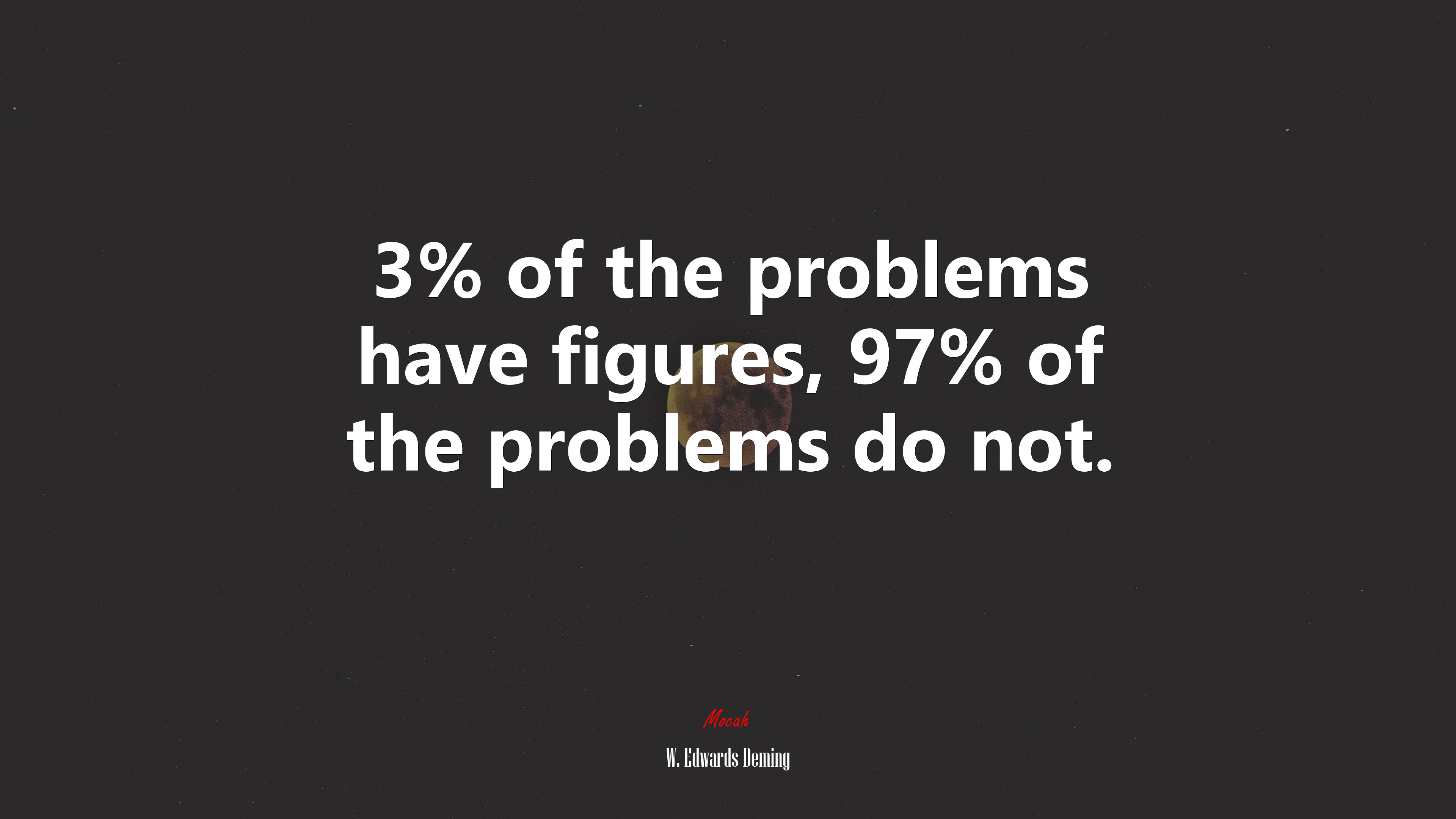 3% of the problems have figures, 97% of the problems do not. | W. Edwards Deming quote HD Wallpaper