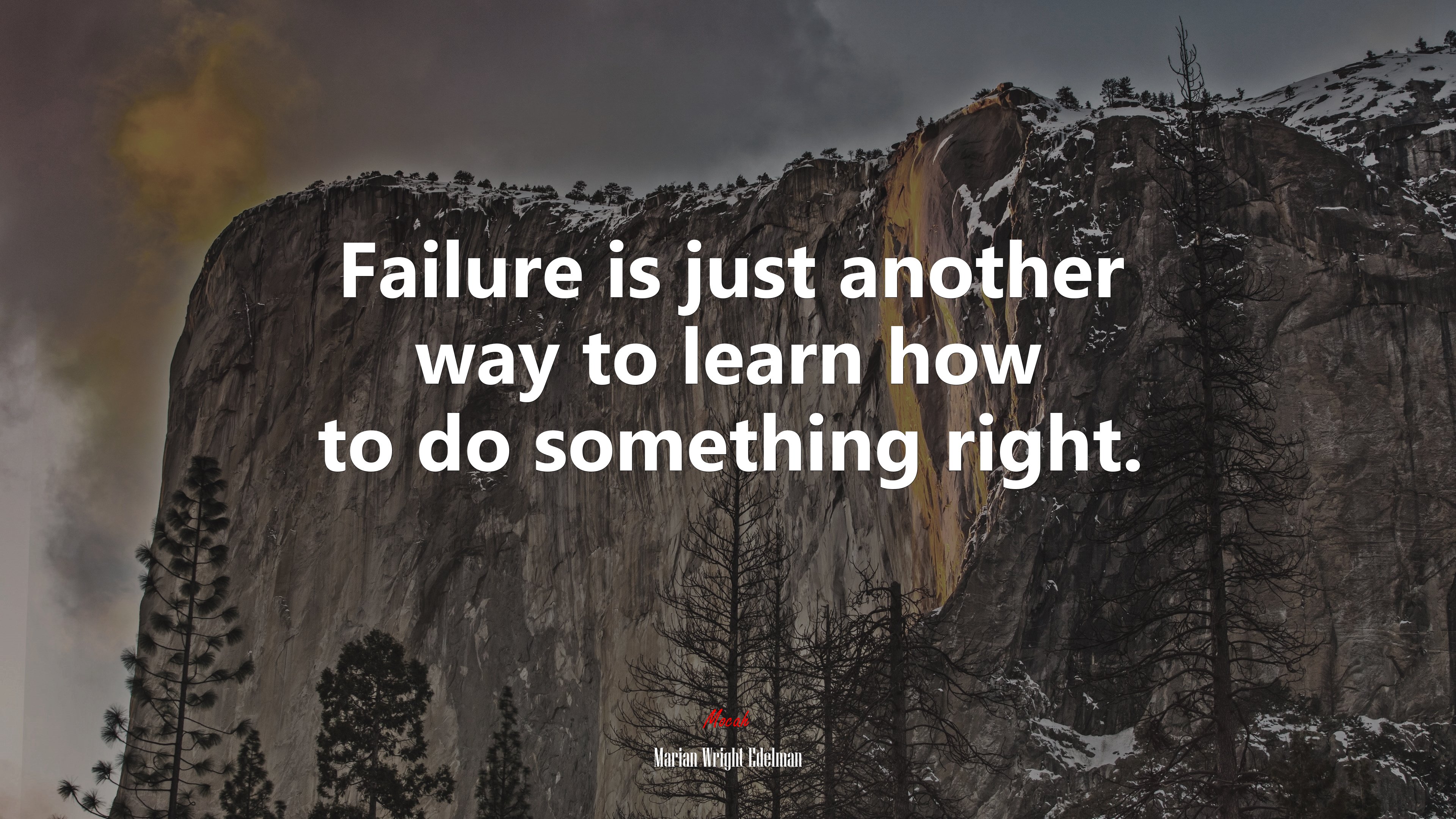 Failure is just another way to learn how to do something right. | Marian Wright Edelman quote HD Wallpaper