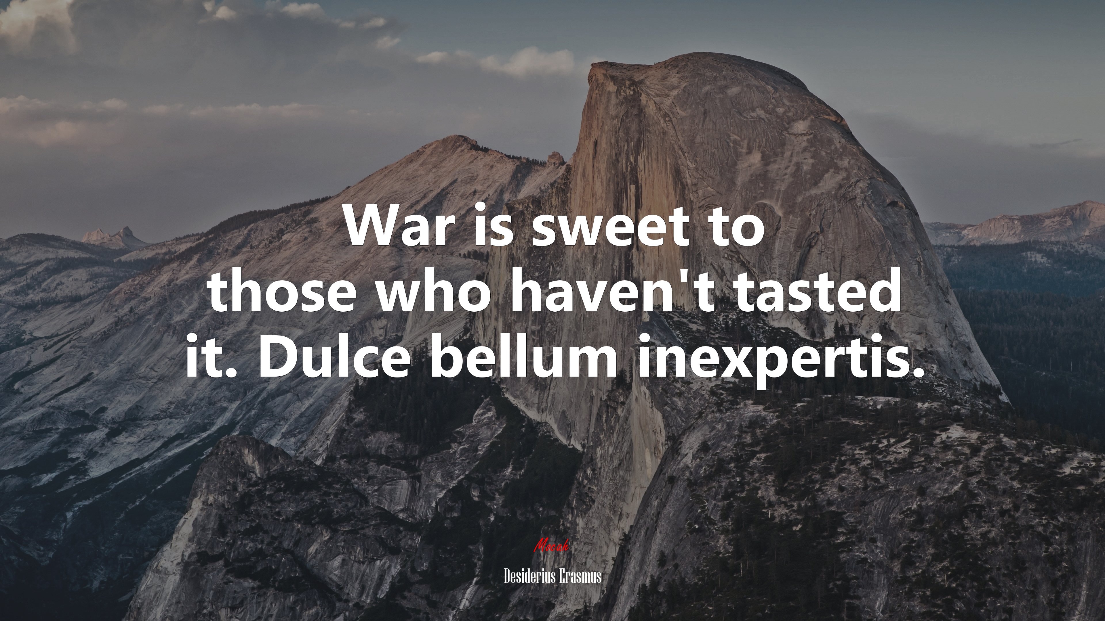 War is sweet to those who haven’t tasted it. Dulce bellum inexpertis. | Desiderius Erasmus quote HD Wallpaper