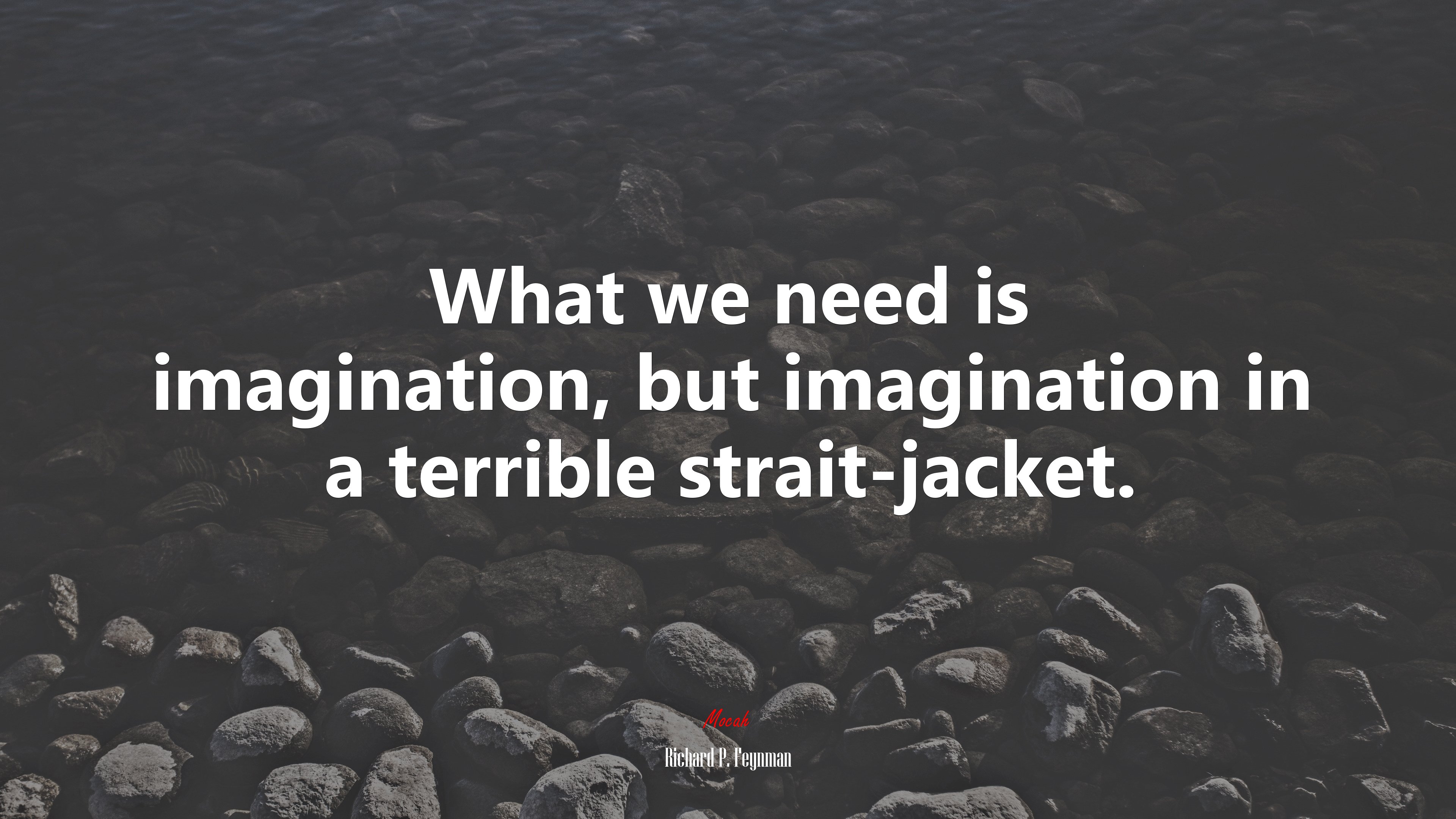 What we need is imagination, but imagination in a terrible strait-jacket. | Richard P. Feynman quote HD Wallpaper