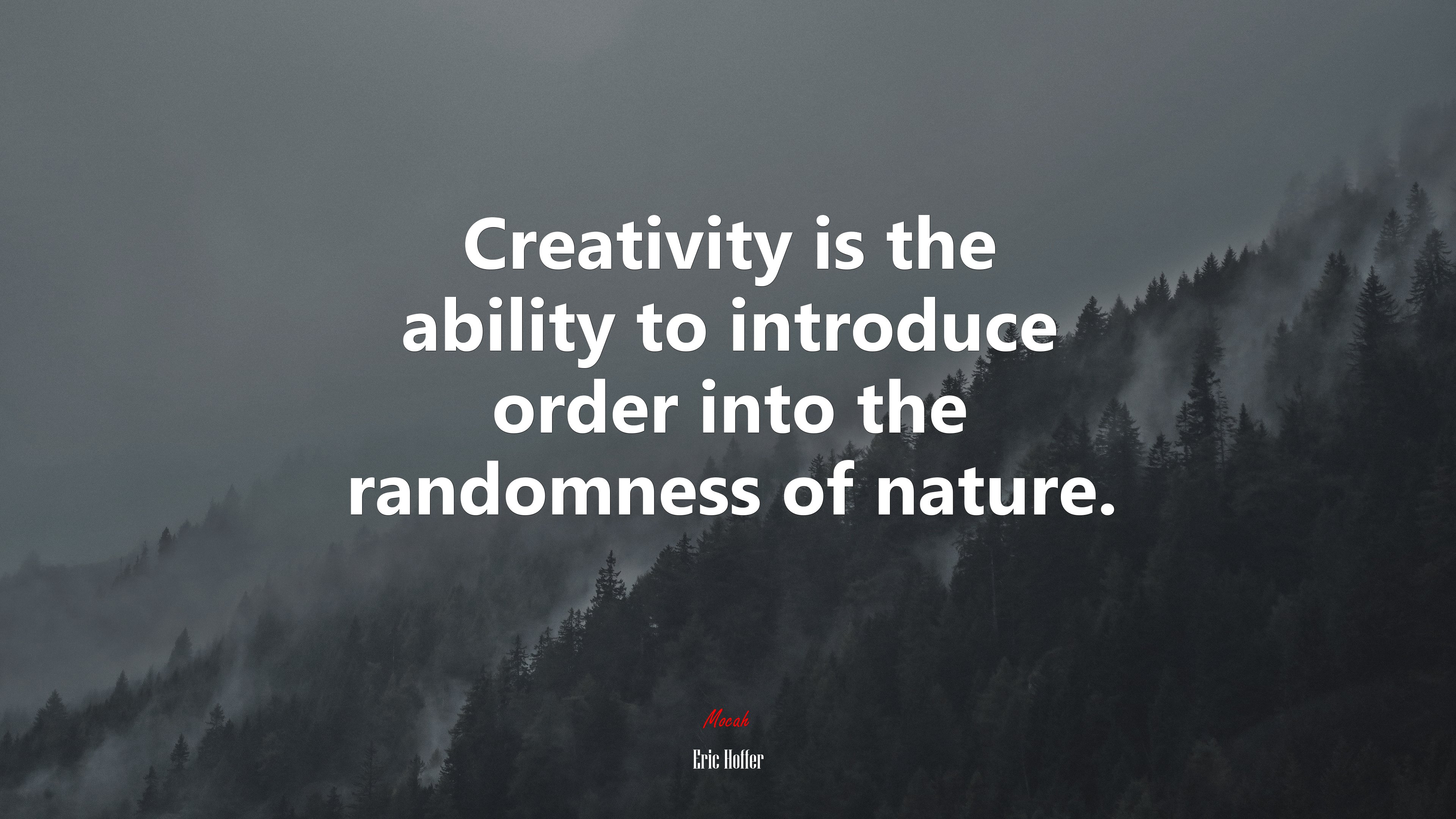 Creativity is the ability to introduce order into the randomness of nature. | Eric Hoffer quote HD Wallpaper