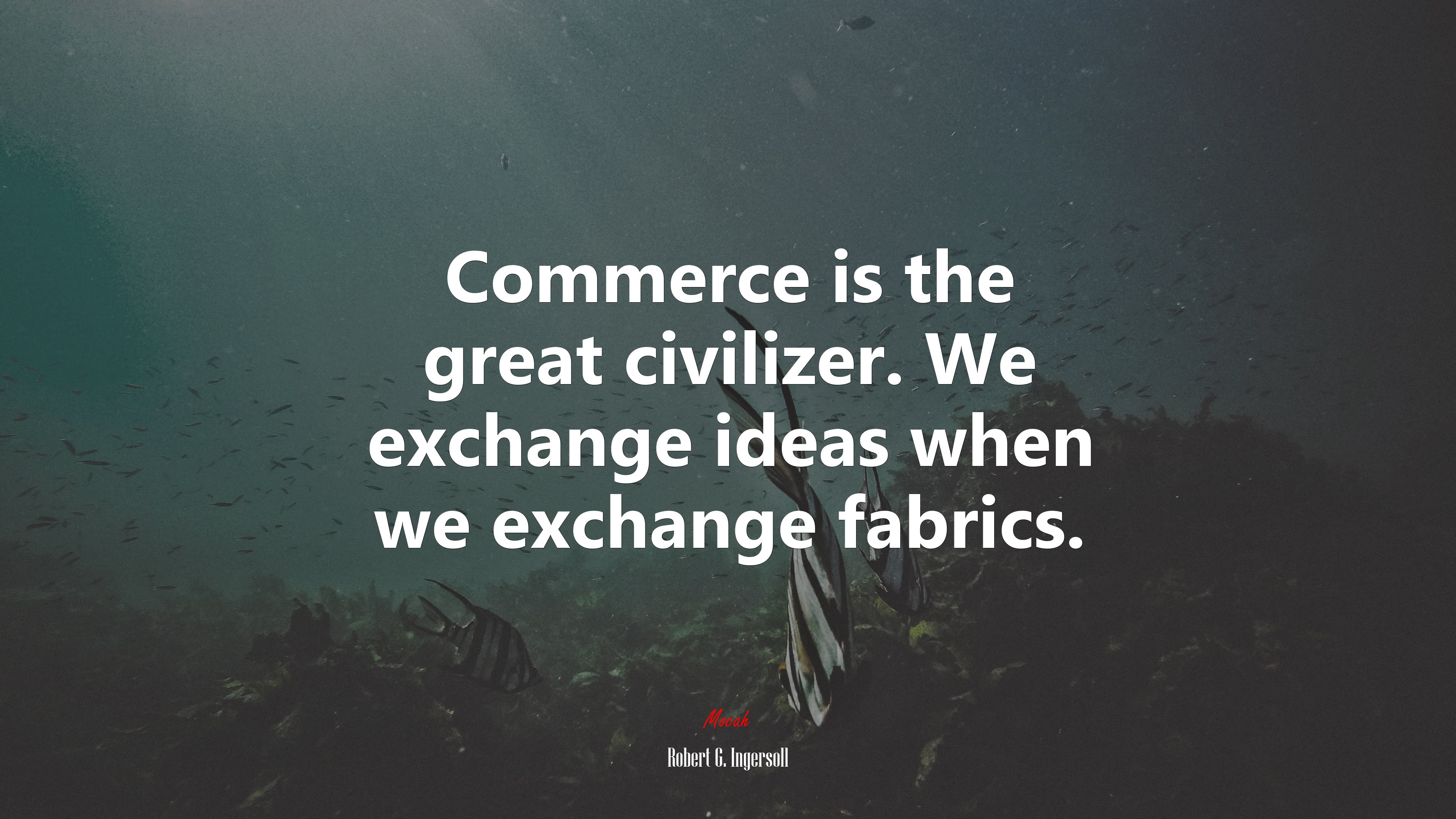 Commerce is the great civilizer. We exchange ideas when we exchange fabrics. | Robert G. Ingersoll quote HD Wallpaper