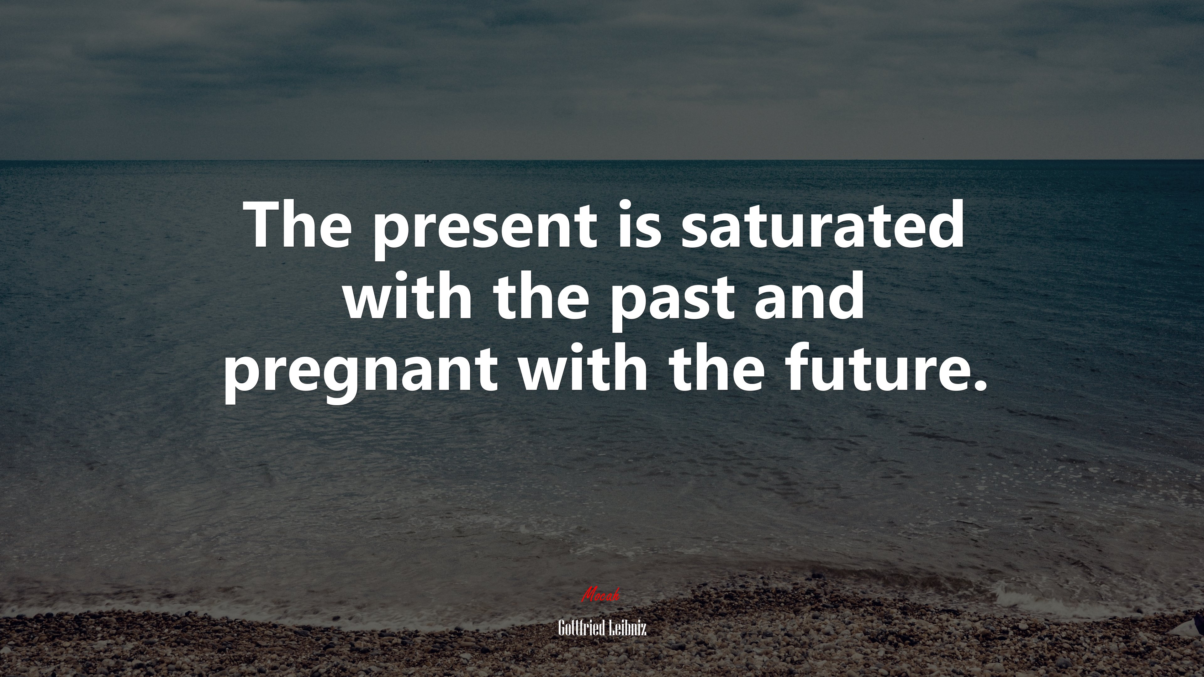 The present is saturated with the past and pregnant with the future. | Gottfried Leibniz quote HD Wallpaper