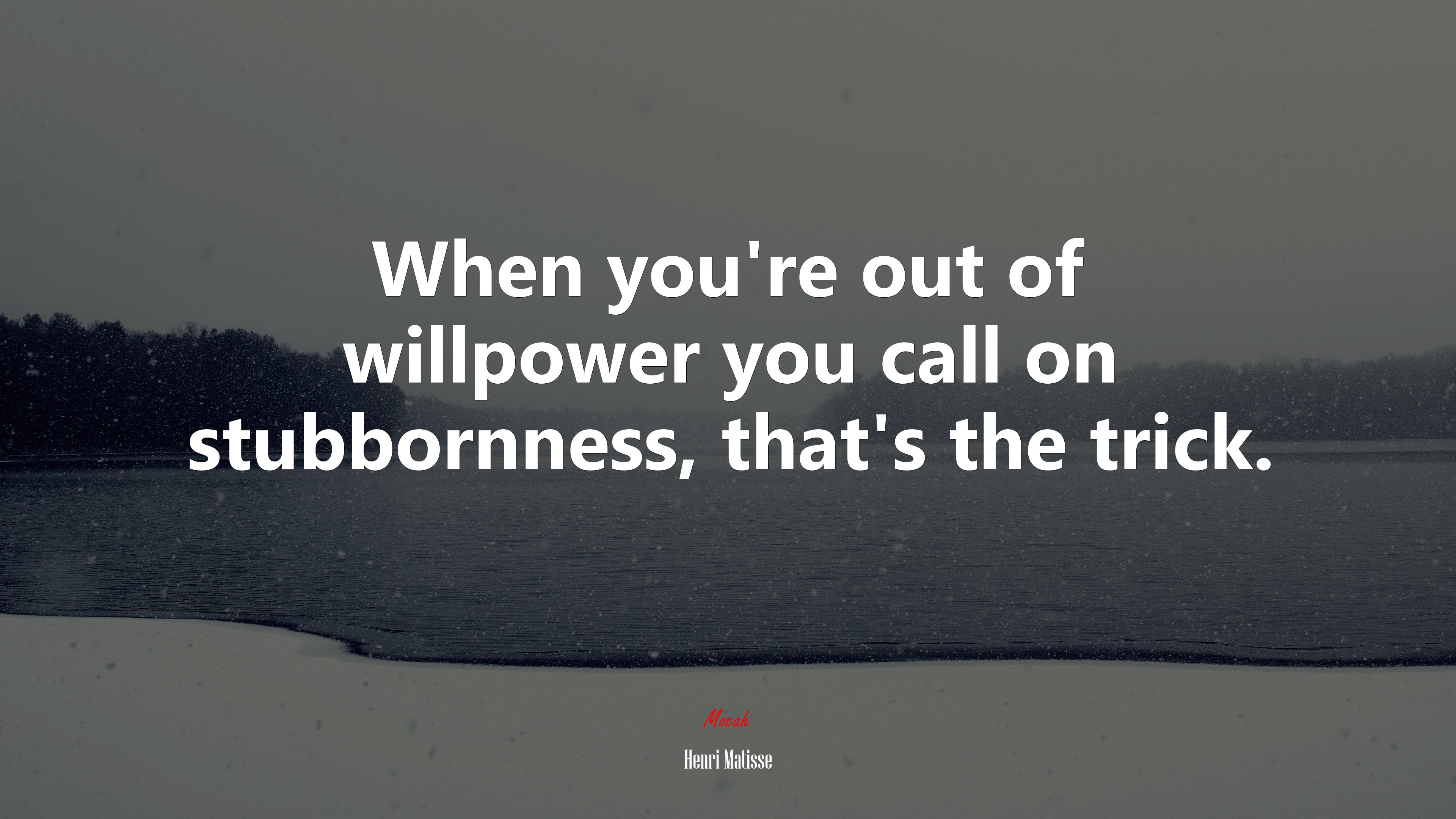 When you’re out of willpower you call on stubbornness, that’s the trick. | Henri Matisse quote HD Wallpaper
