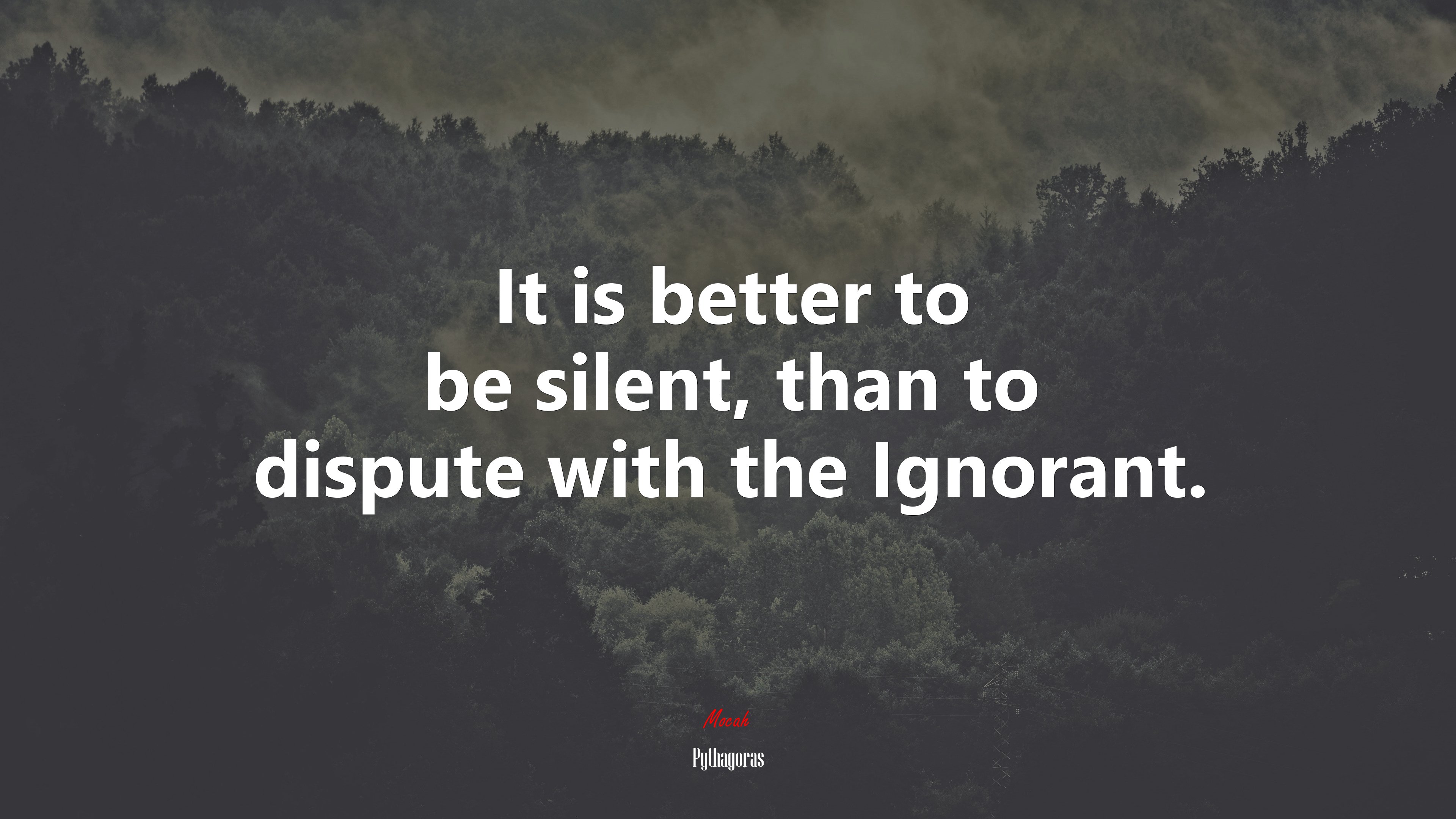It is better to be silent, than to dispute with the Ignorant. | Pythagoras quote HD Wallpaper