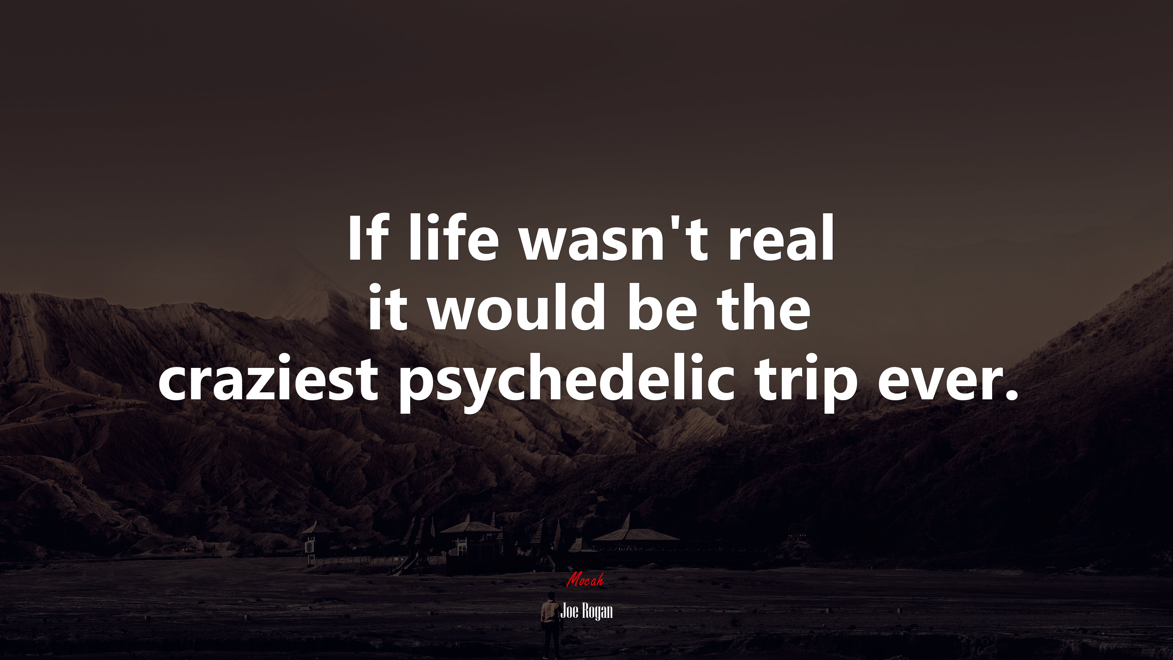 If life wasn’t real it would be the craziest psychedelic trip ever. | Joe Rogan quote HD Wallpaper