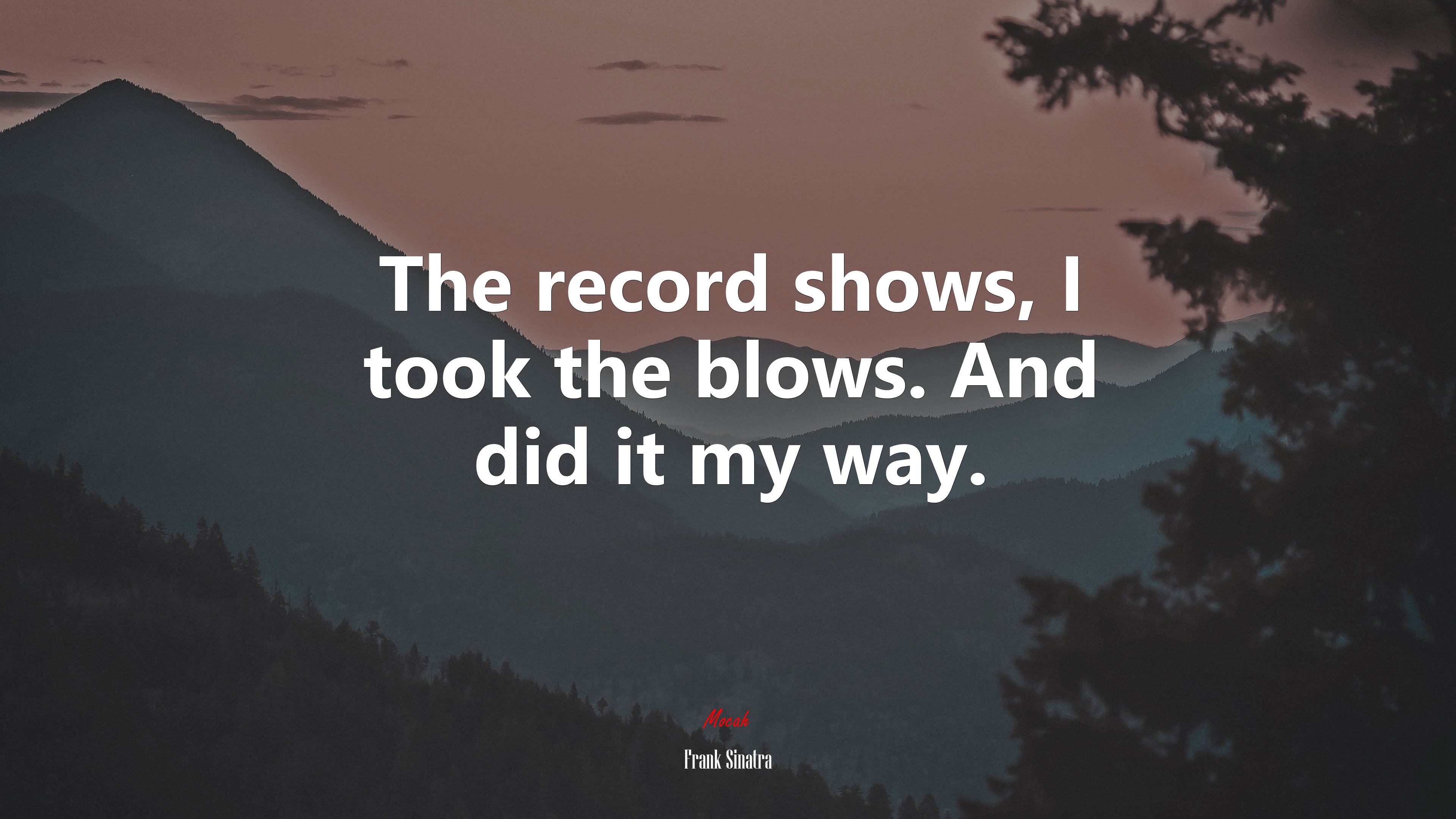 The record shows, I took the blows. And did it my way. | Frank Sinatra quote HD Wallpaper