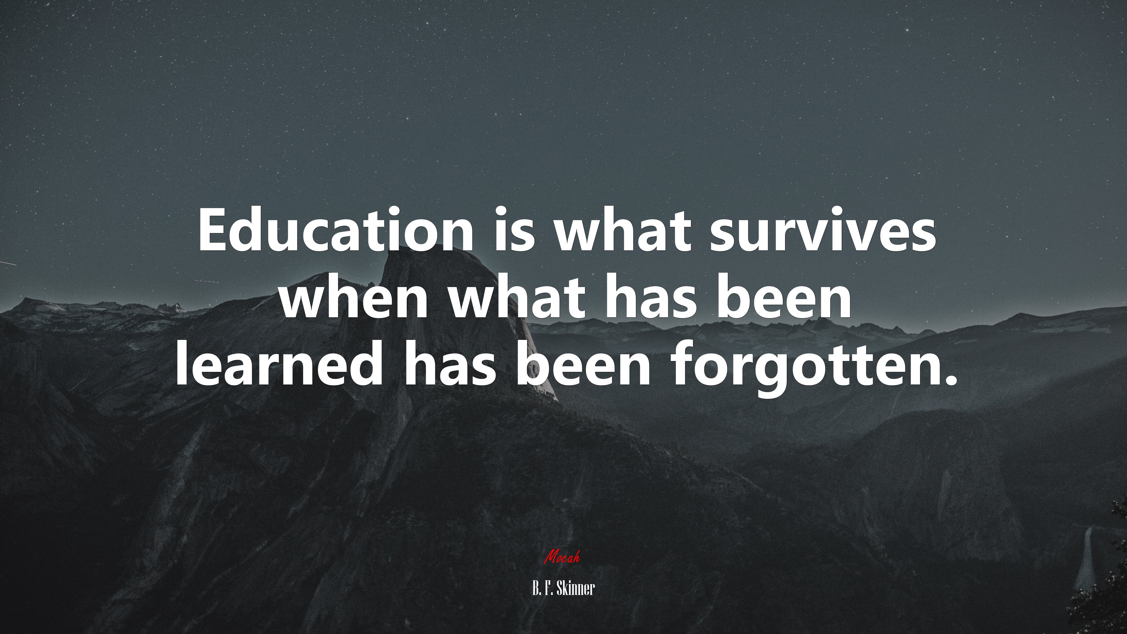 Education is what survives when what has been learned has been forgotten. | B. F. Skinner quote HD Wallpaper