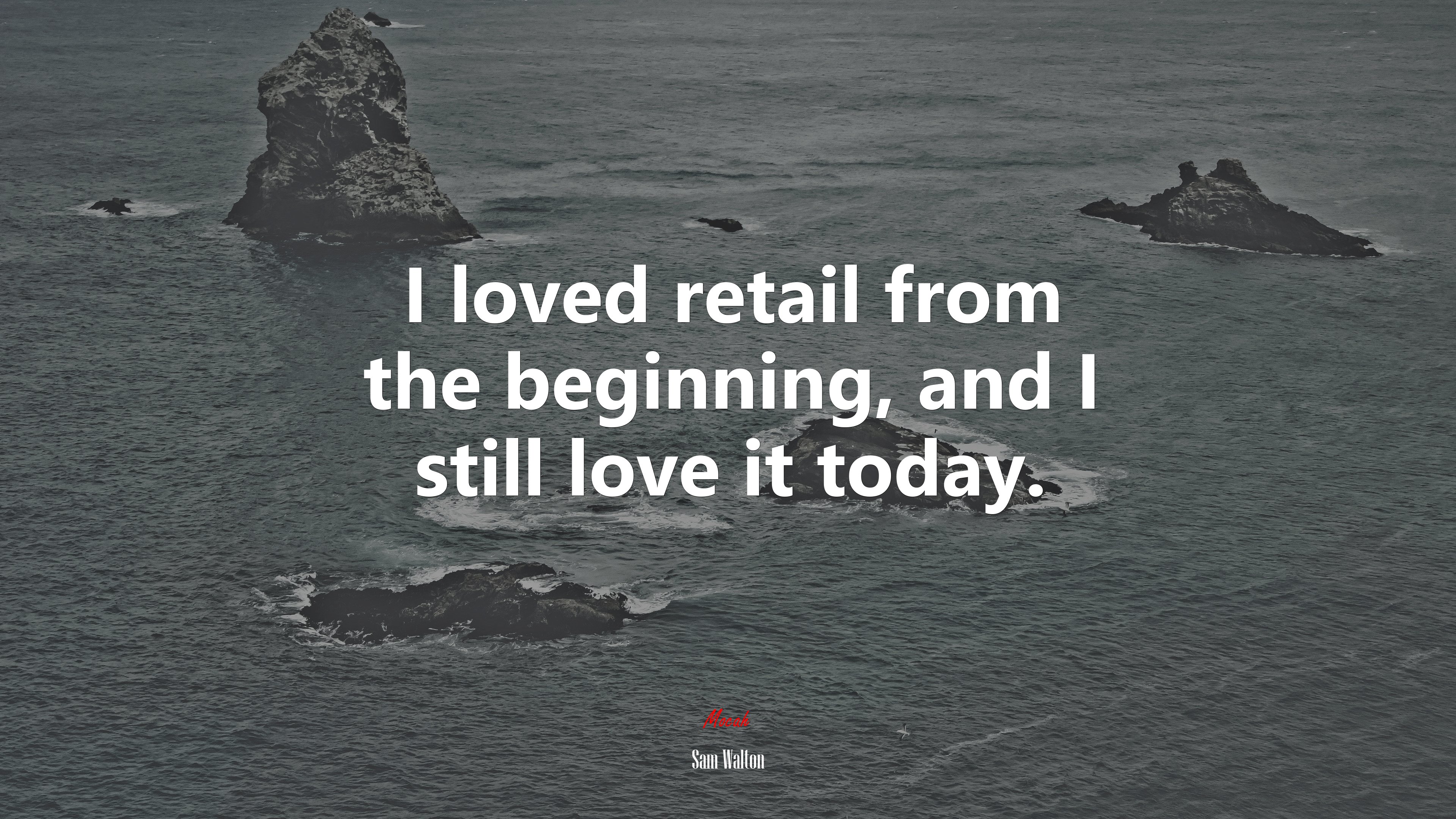 I loved retail from the beginning, and I still love it today. | Sam Walton quote HD Wallpaper