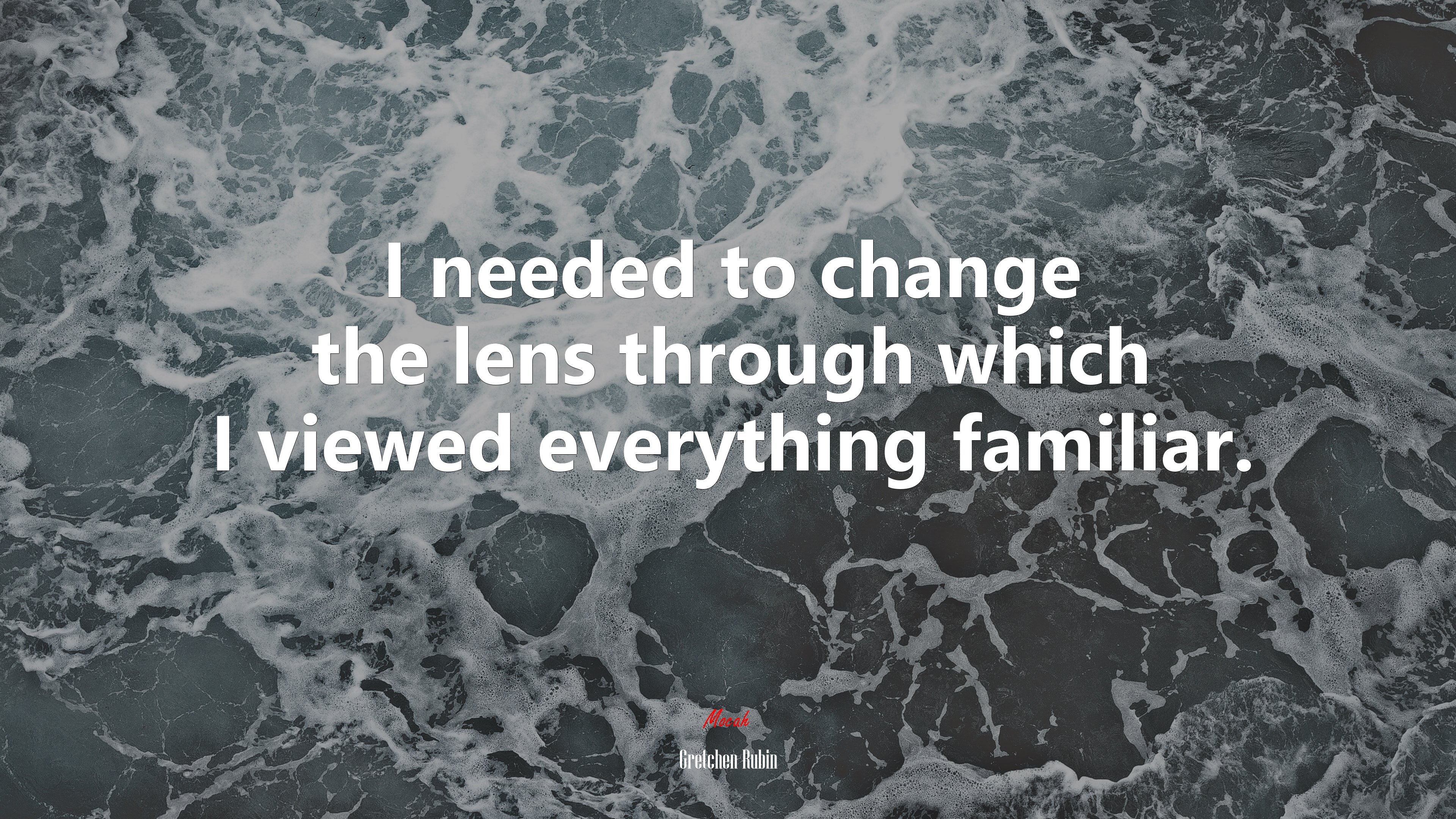 I needed to change the lens through which I viewed everything familiar. | Gretchen Rubin quote HD Wallpaper