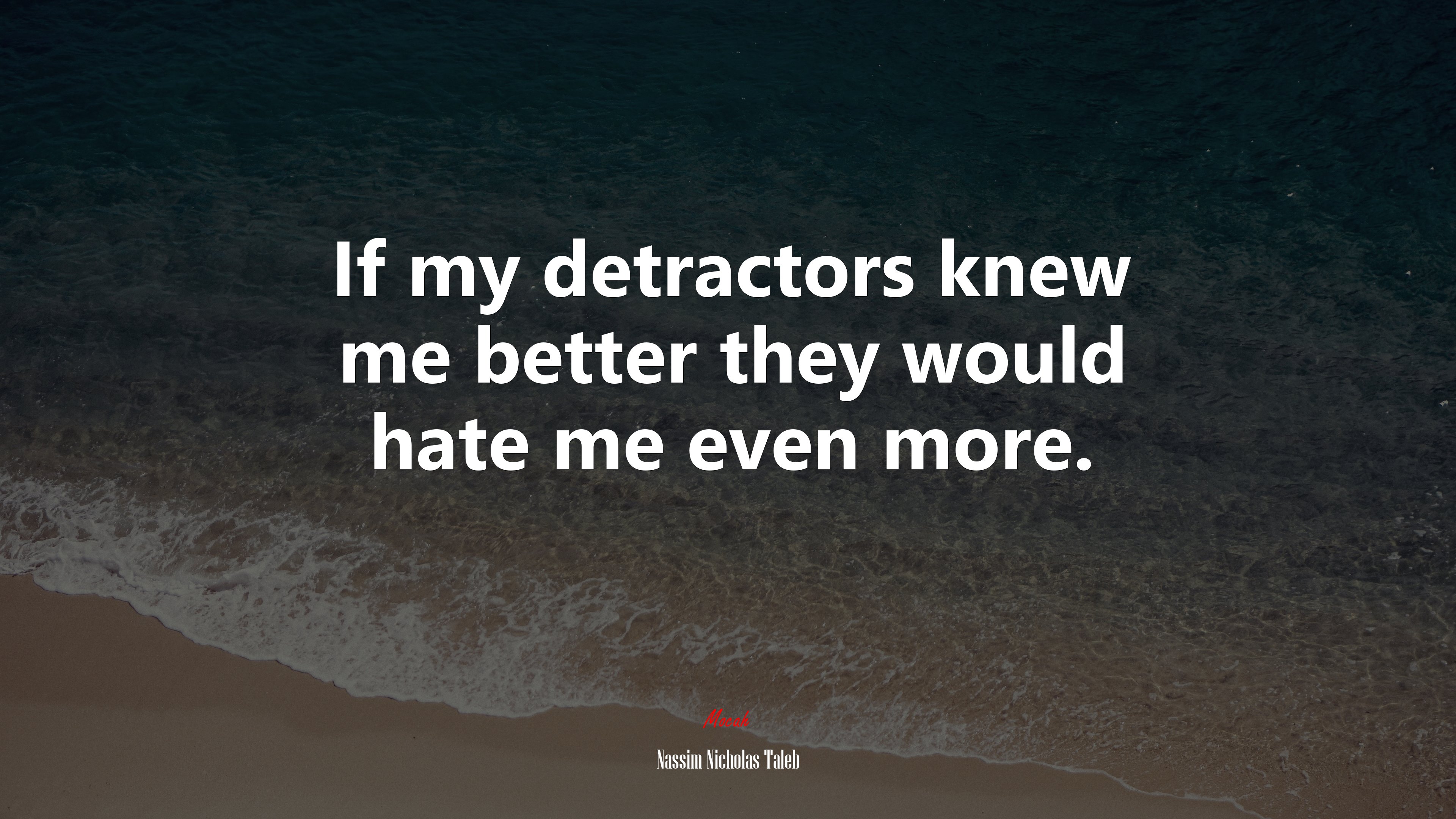 If my detractors knew me better they would hate me even more. | Nassim Nicholas Taleb quote HD Wallpaper