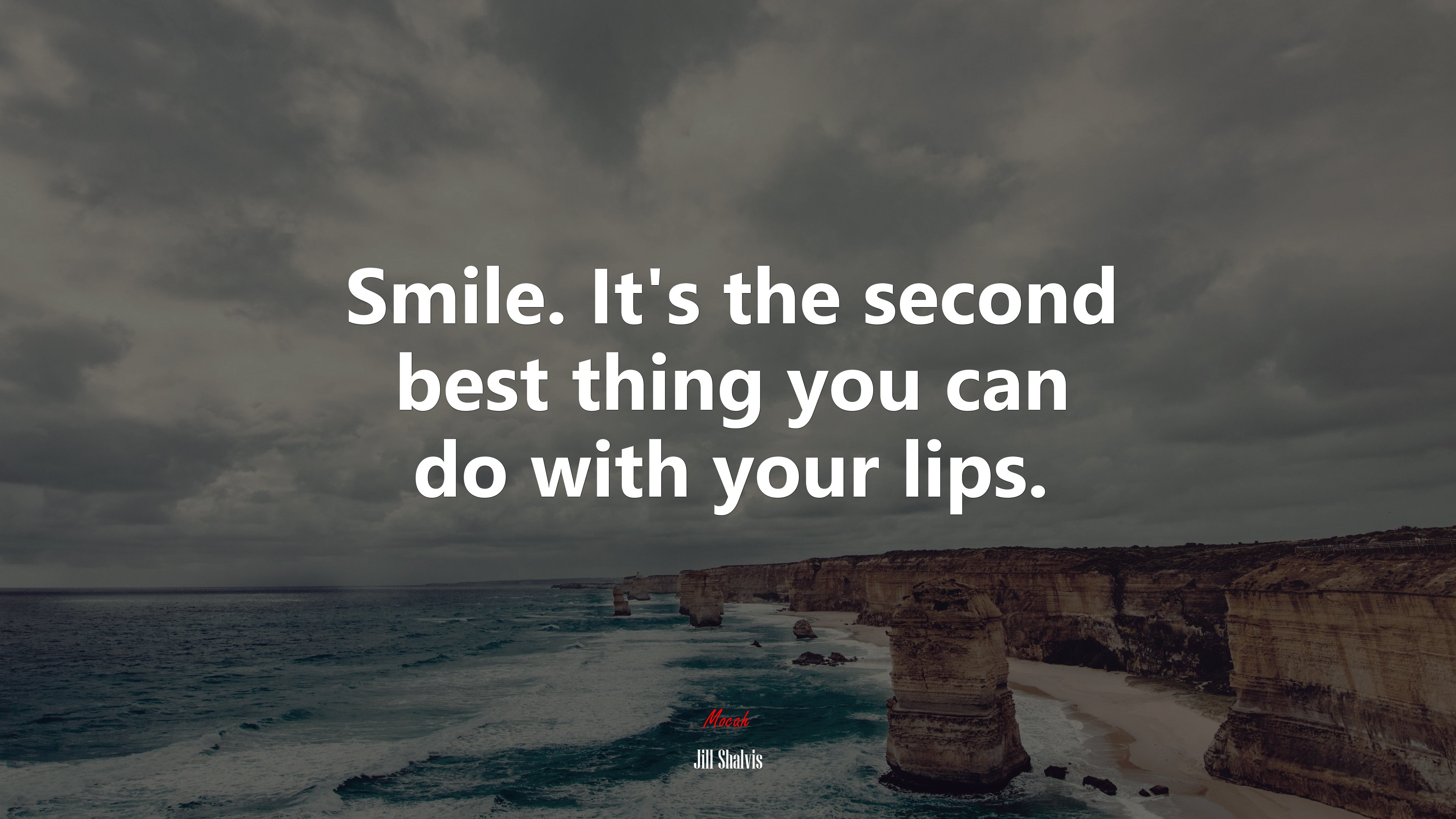 Smile. It’s the second best thing you can do with your lips. | Jill Shalvis quote HD Wallpaper
