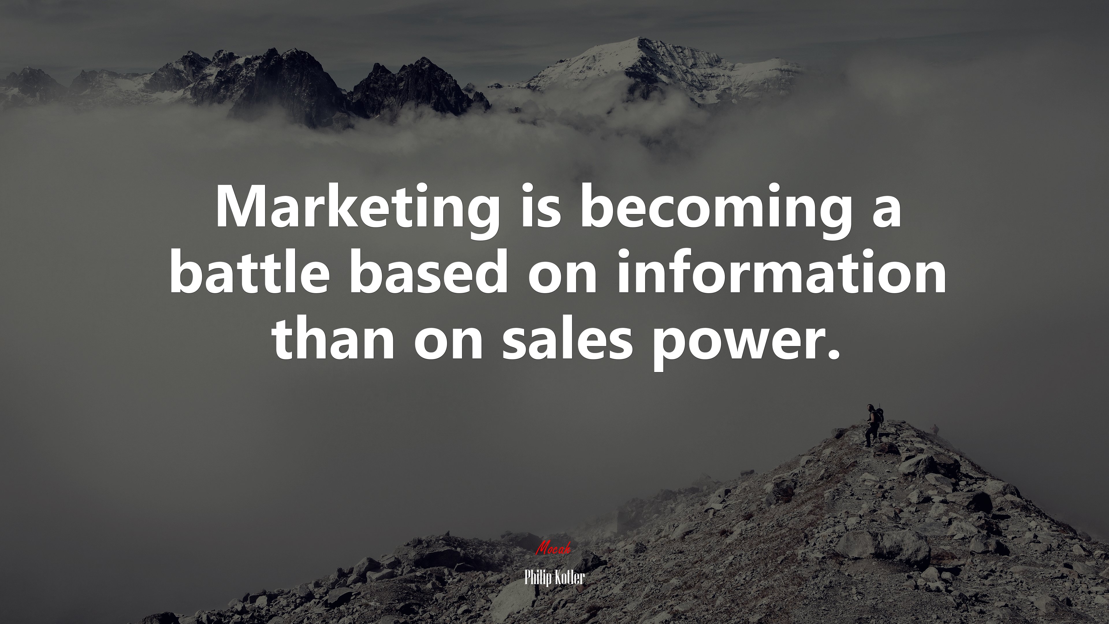 Marketing is becoming a battle based on information than on sales power. | Philip Kotler quote HD Wallpaper