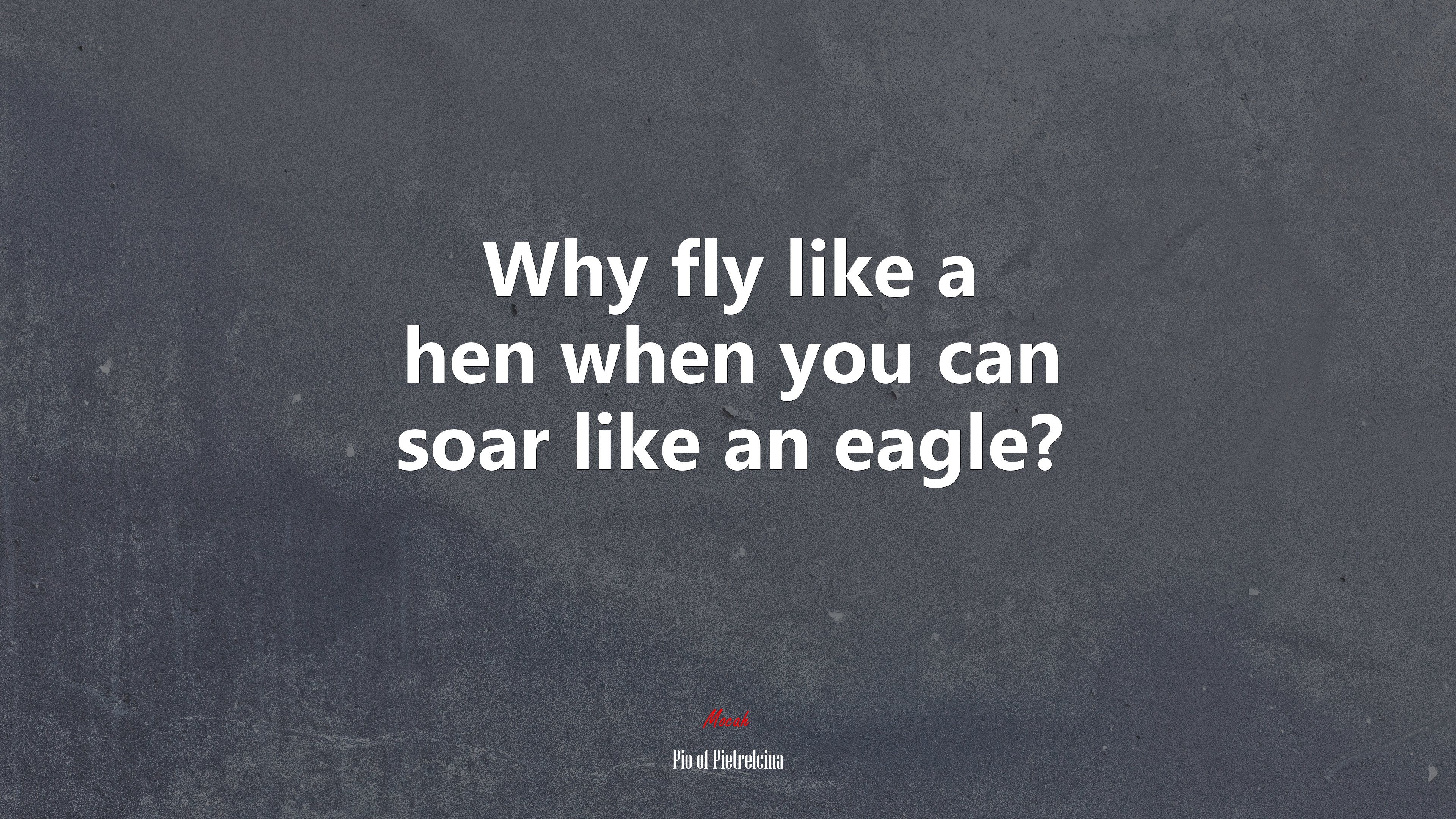 Why fly like a hen when you can soar like an eagle? | Pio of Pietrelcina quote HD Wallpaper