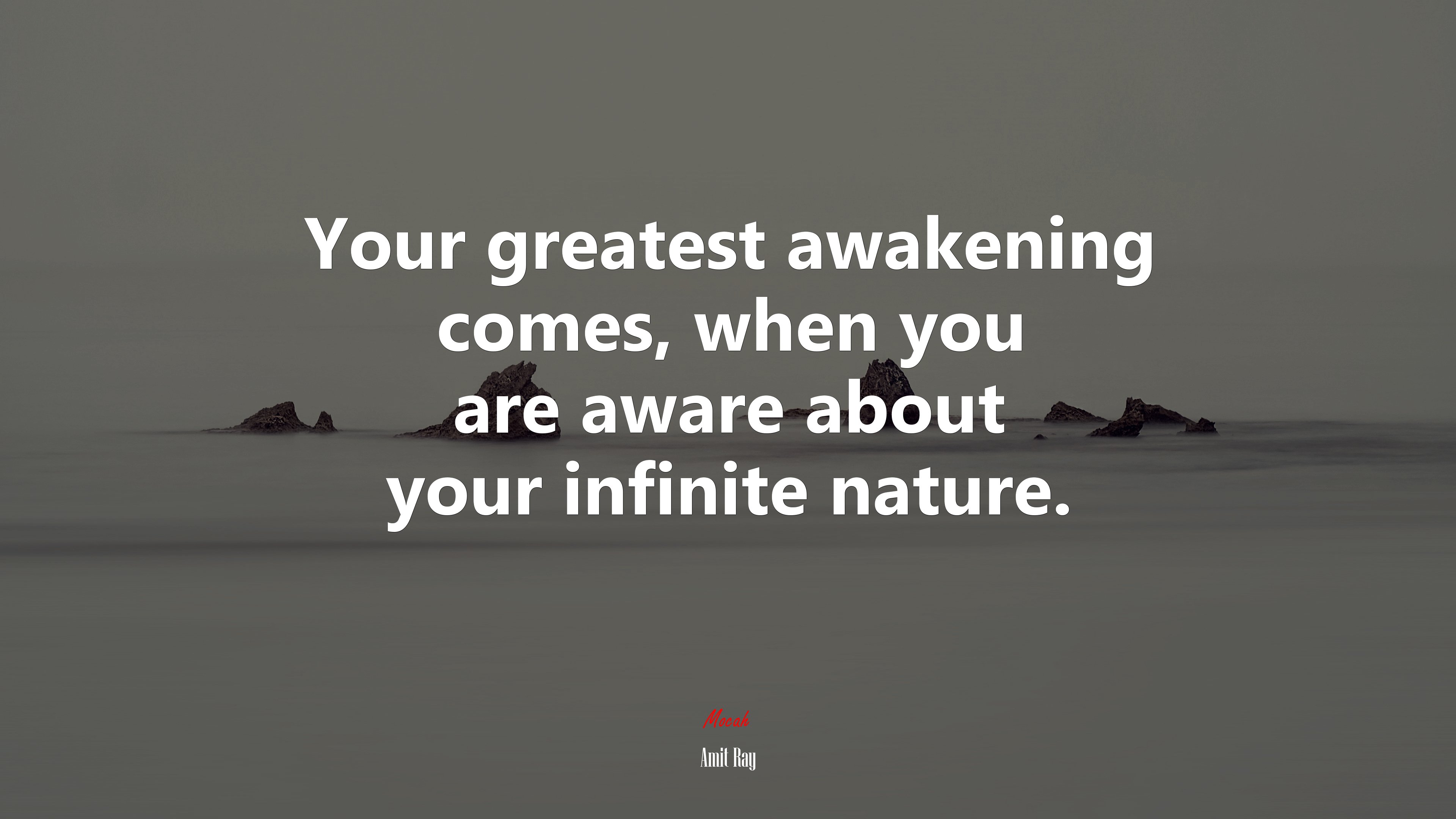 Your greatest awakening comes, when you are aware about your infinite nature. | Amit Ray quote HD Wallpaper