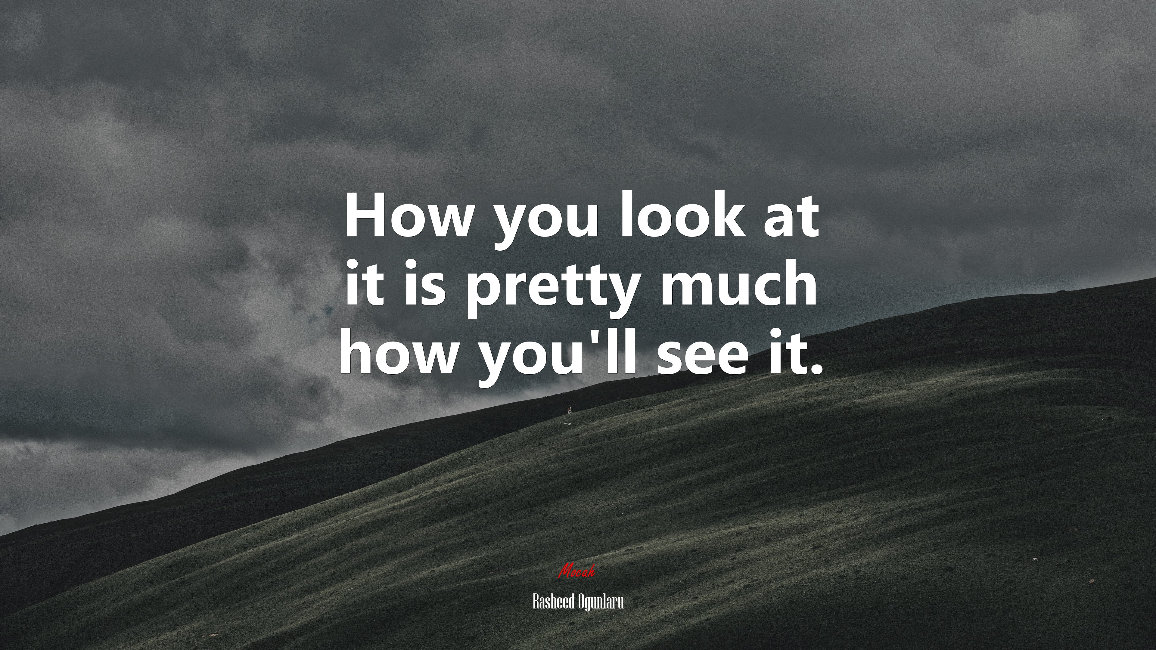 How you look at it is pretty much how you’ll see it. | Rasheed Ogunlaru quote HD Wallpaper