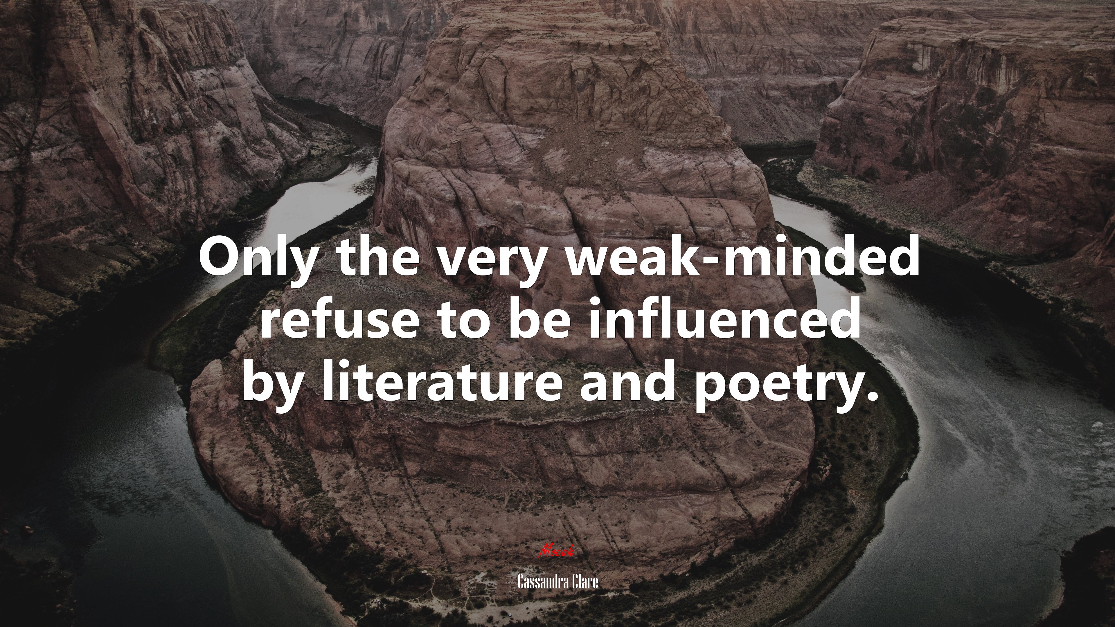 Only the very weak-minded refuse to be influenced by literature and poetry. | Cassandra Clare quote HD Wallpaper