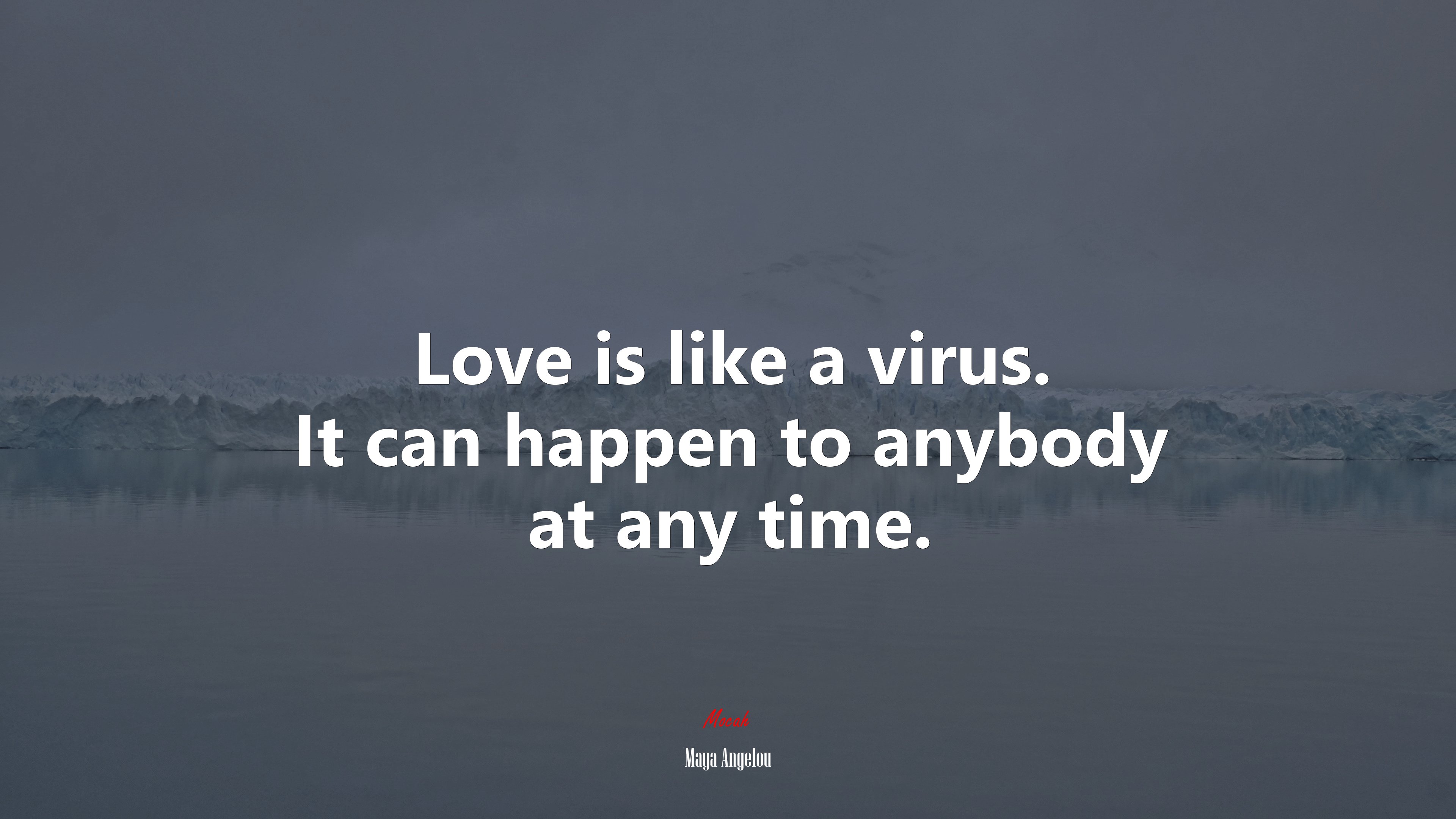 Love is like a virus. It can happen to anybody at any time. | Maya Angelou quote HD Wallpaper