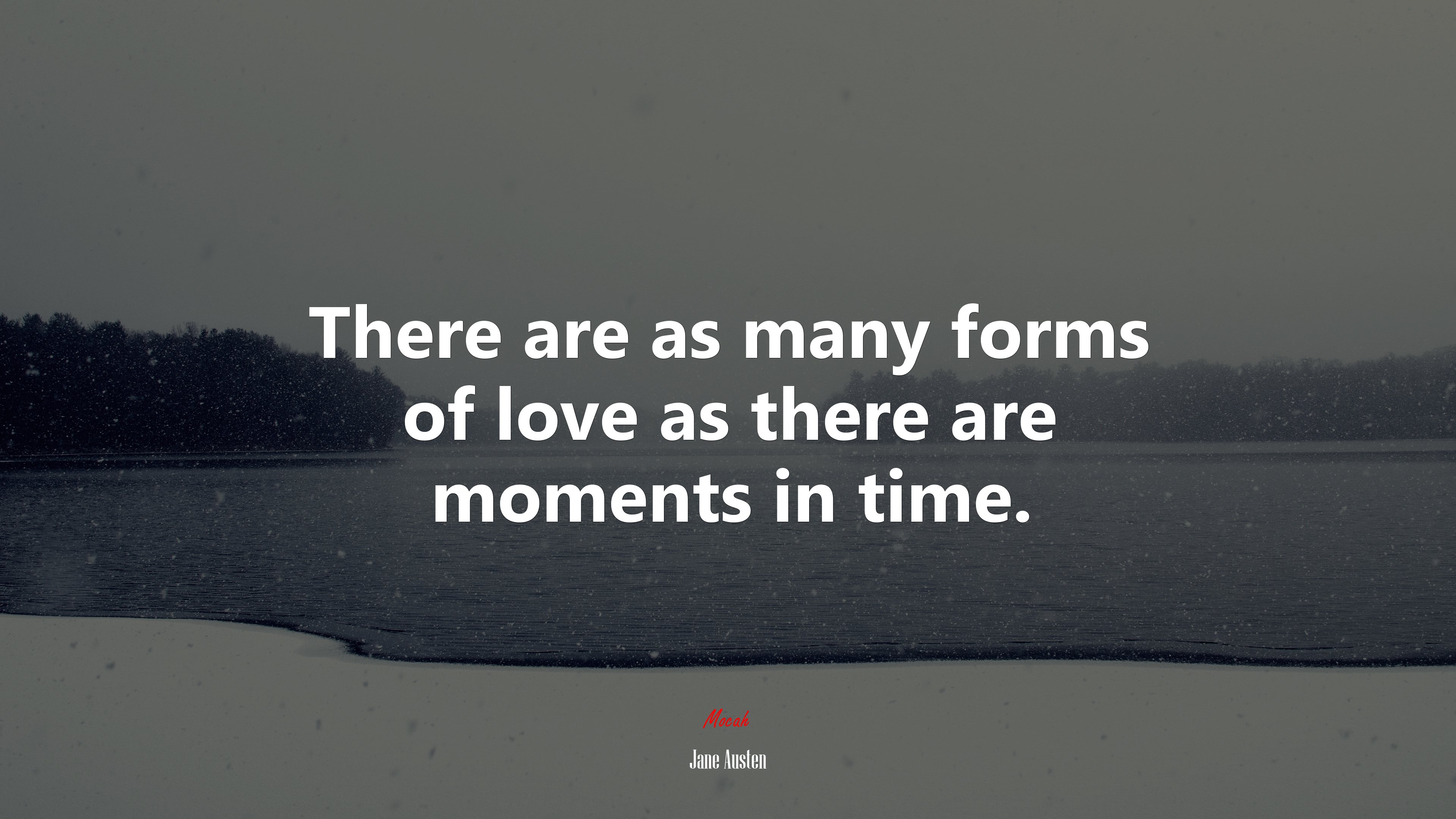 There are as many forms of love as there are moments in time. | Jane Austen quote HD Wallpaper