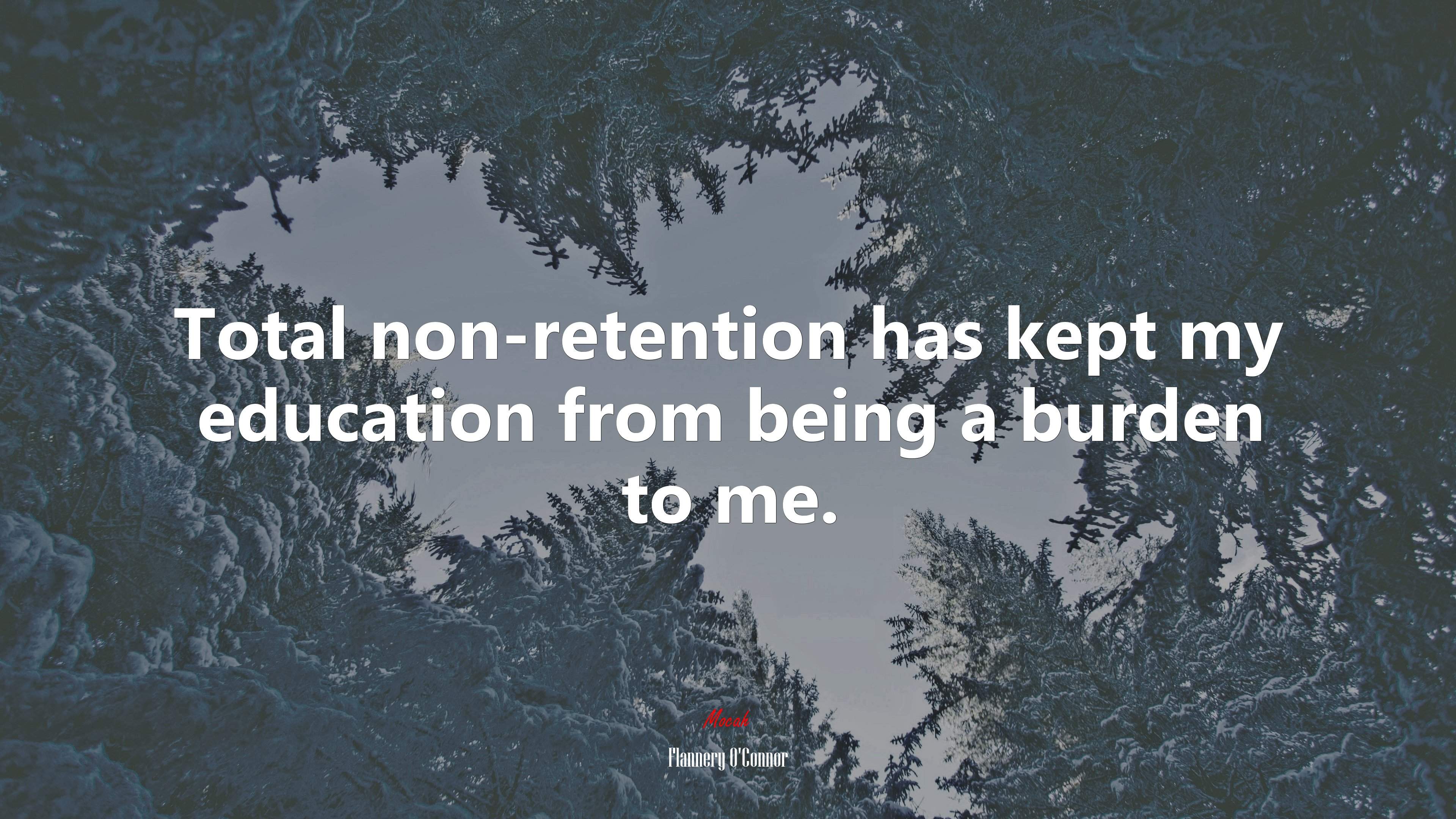 Total non-retention has kept my education from being a burden to me. | Flannery OConnor quote HD Wallpaper