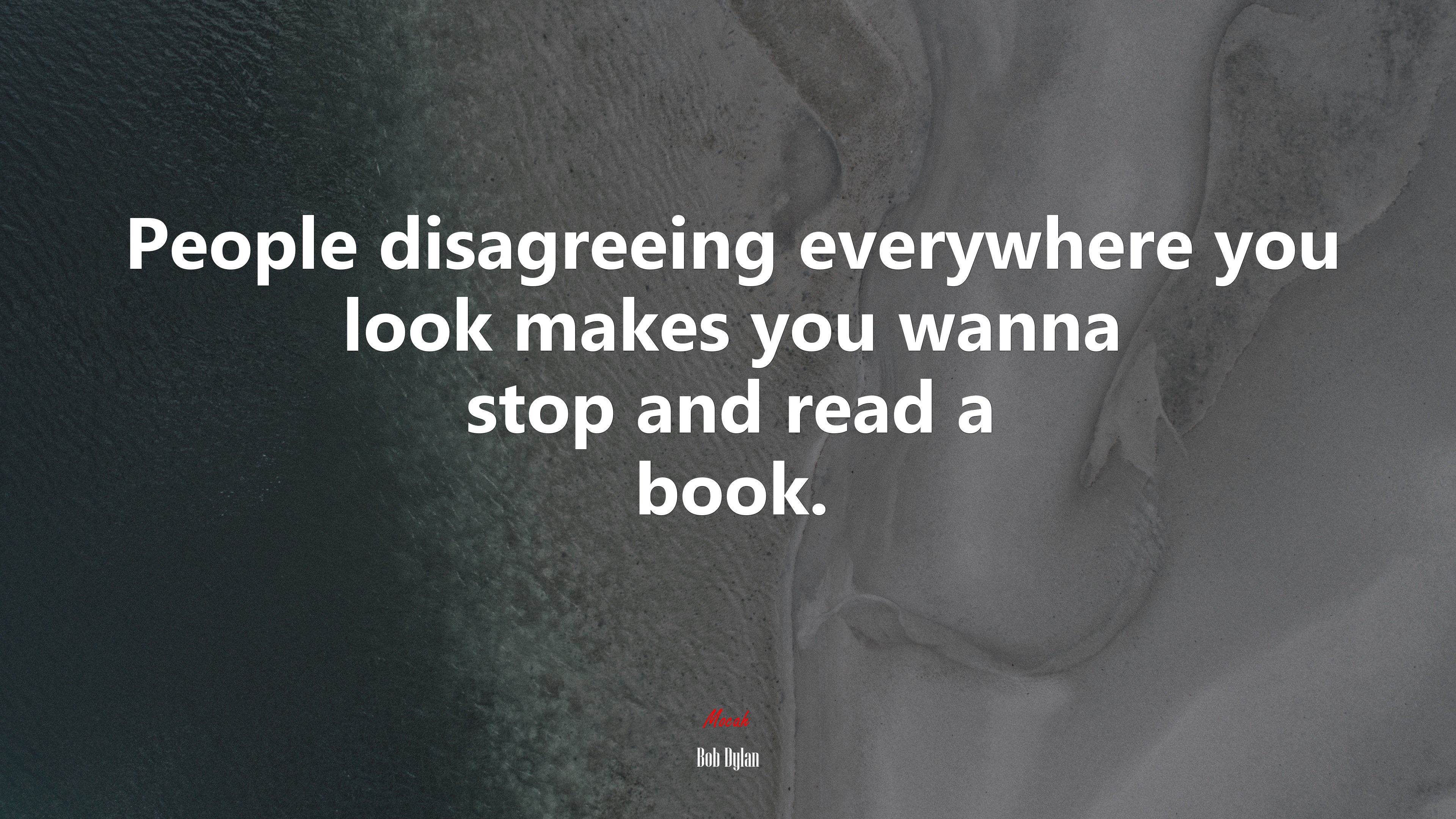 People disagreeing everywhere you look makes you wanna stop and read a book. | Bob Dylan quote HD Wallpaper