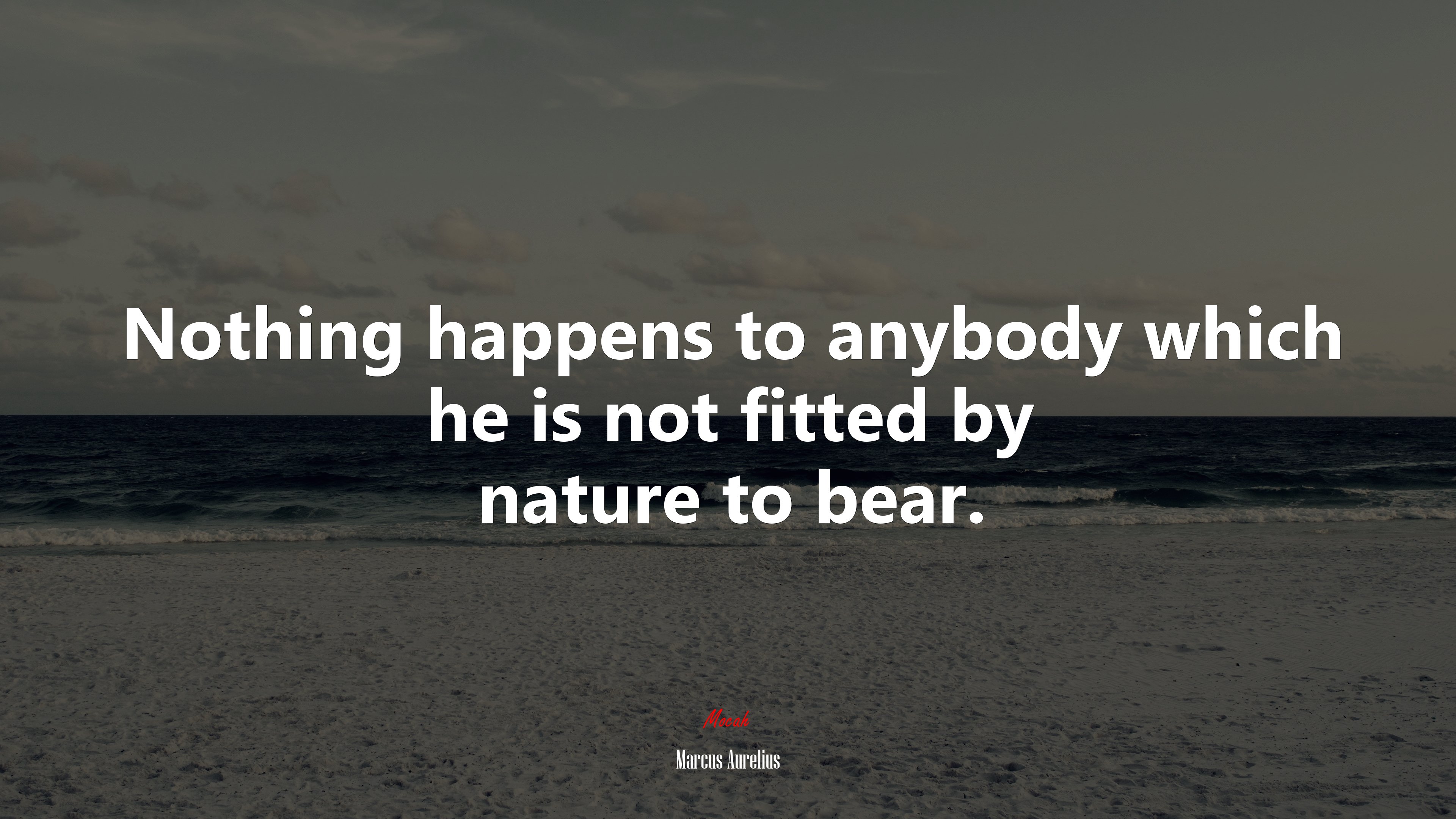 Nothing happens to anybody which he is not fitted by nature to bear. | Marcus Aurelius quote HD Wallpaper