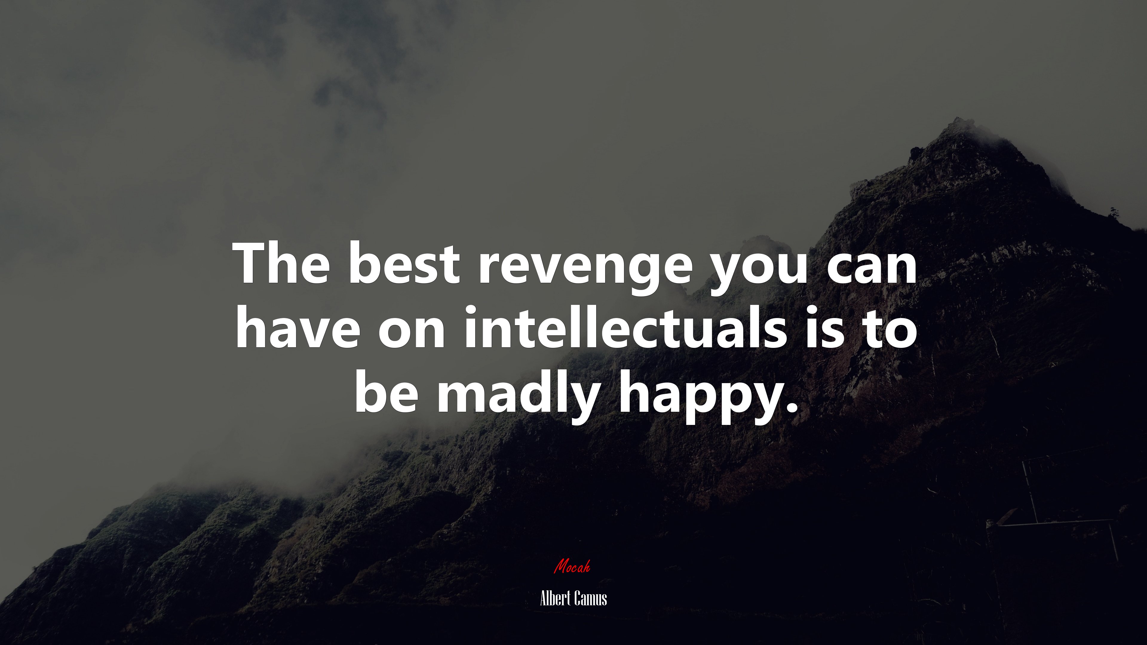 The best revenge you can have on intellectuals is to be madly happy. | Albert Camus quote HD Wallpaper