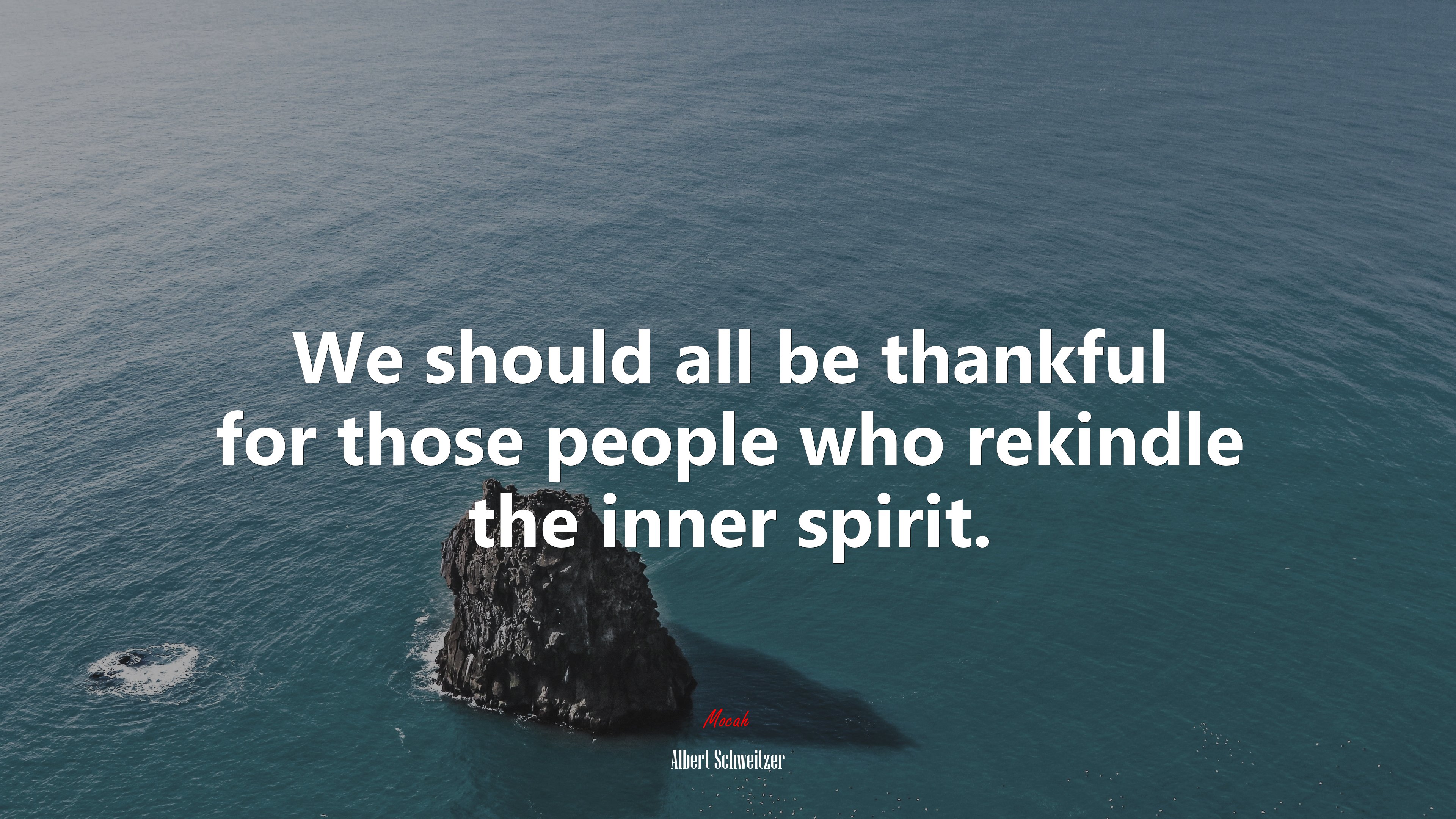 We should all be thankful for those people who rekindle the inner spirit. | Albert Schweitzer quote HD Wallpaper