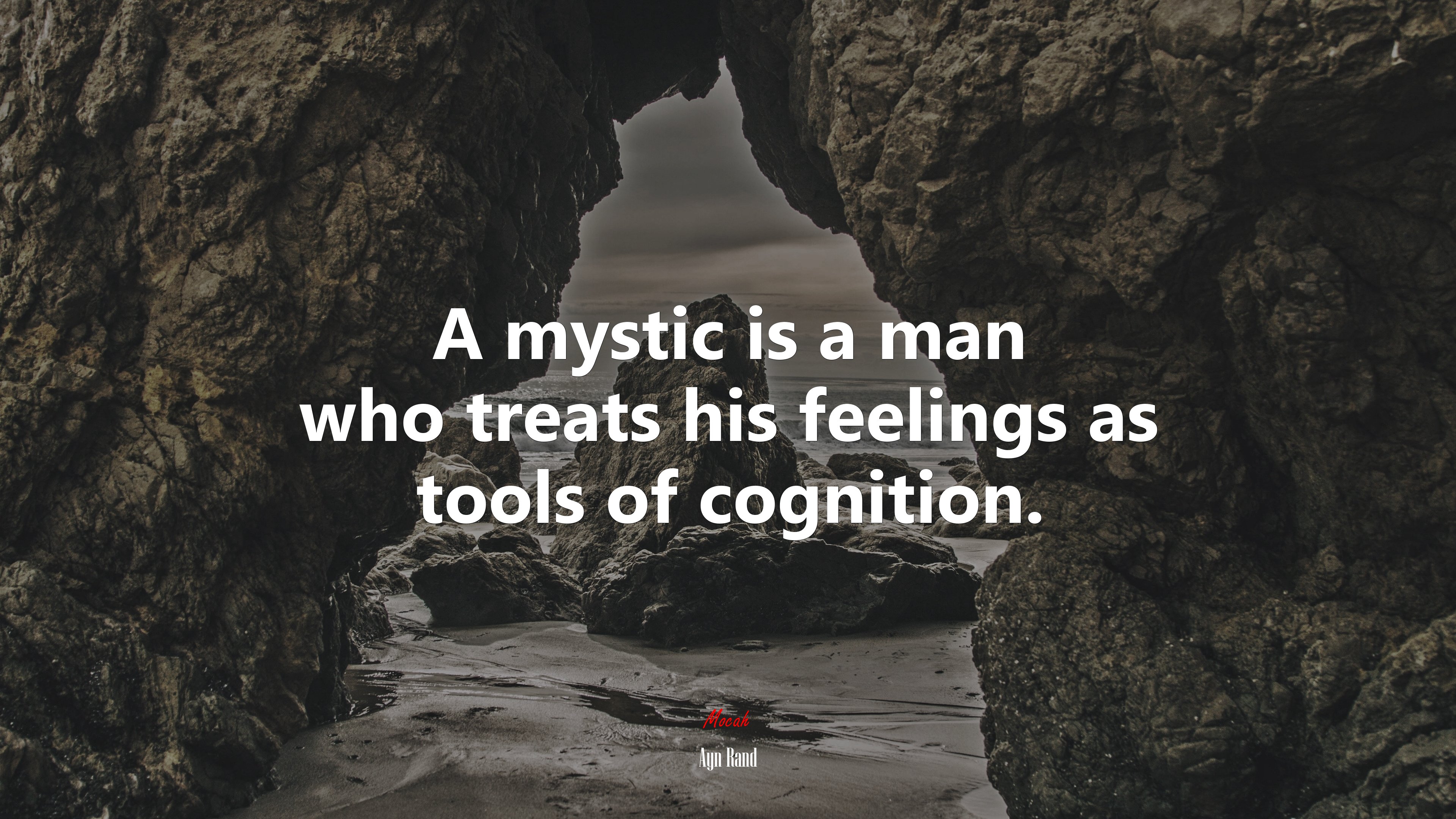 A mystic is a man who treats his feelings as tools of cognition. | Ayn Rand quote HD Wallpaper