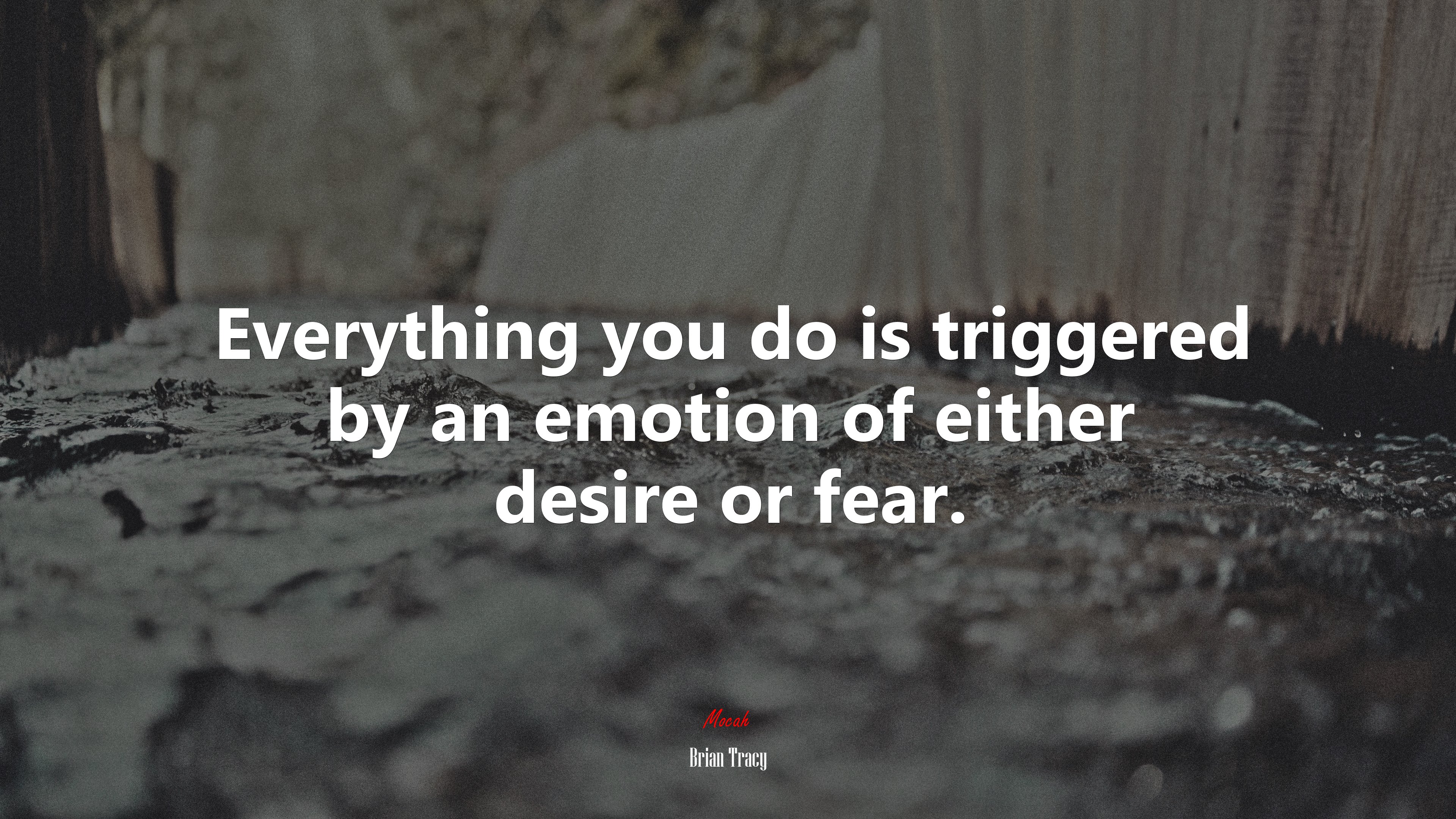 Everything you do is triggered by an emotion of either desire or fear. | Brian Tracy quote HD Wallpaper