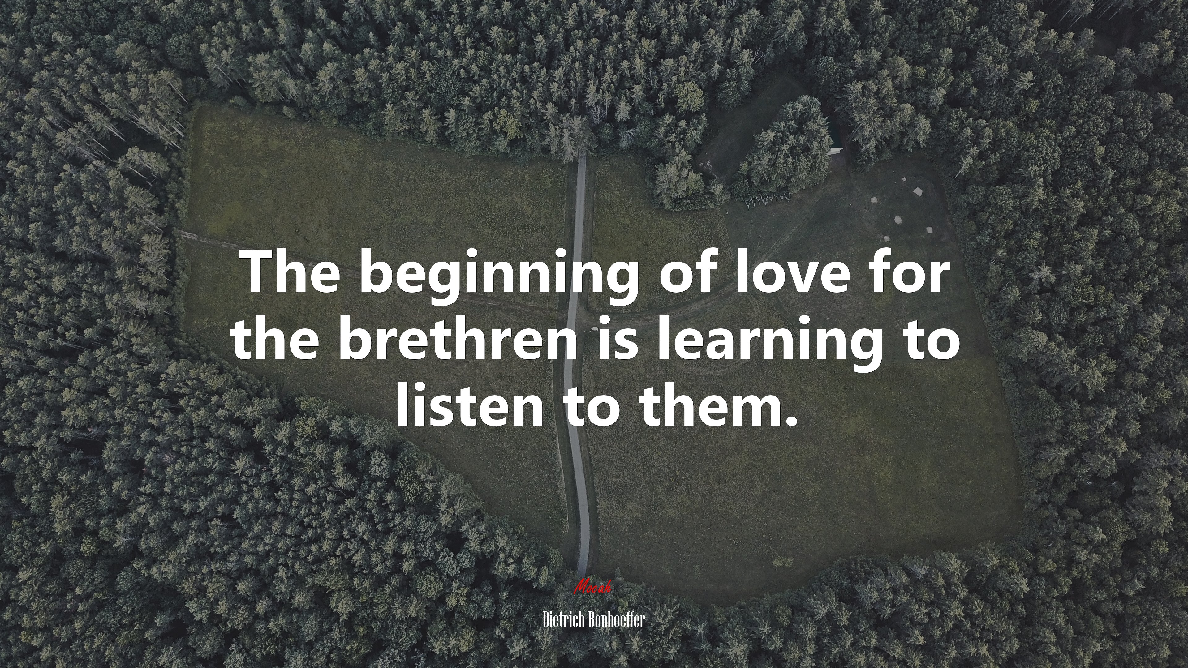 The beginning of love for the brethren is learning to listen to them. | Dietrich Bonhoeffer quote HD Wallpaper