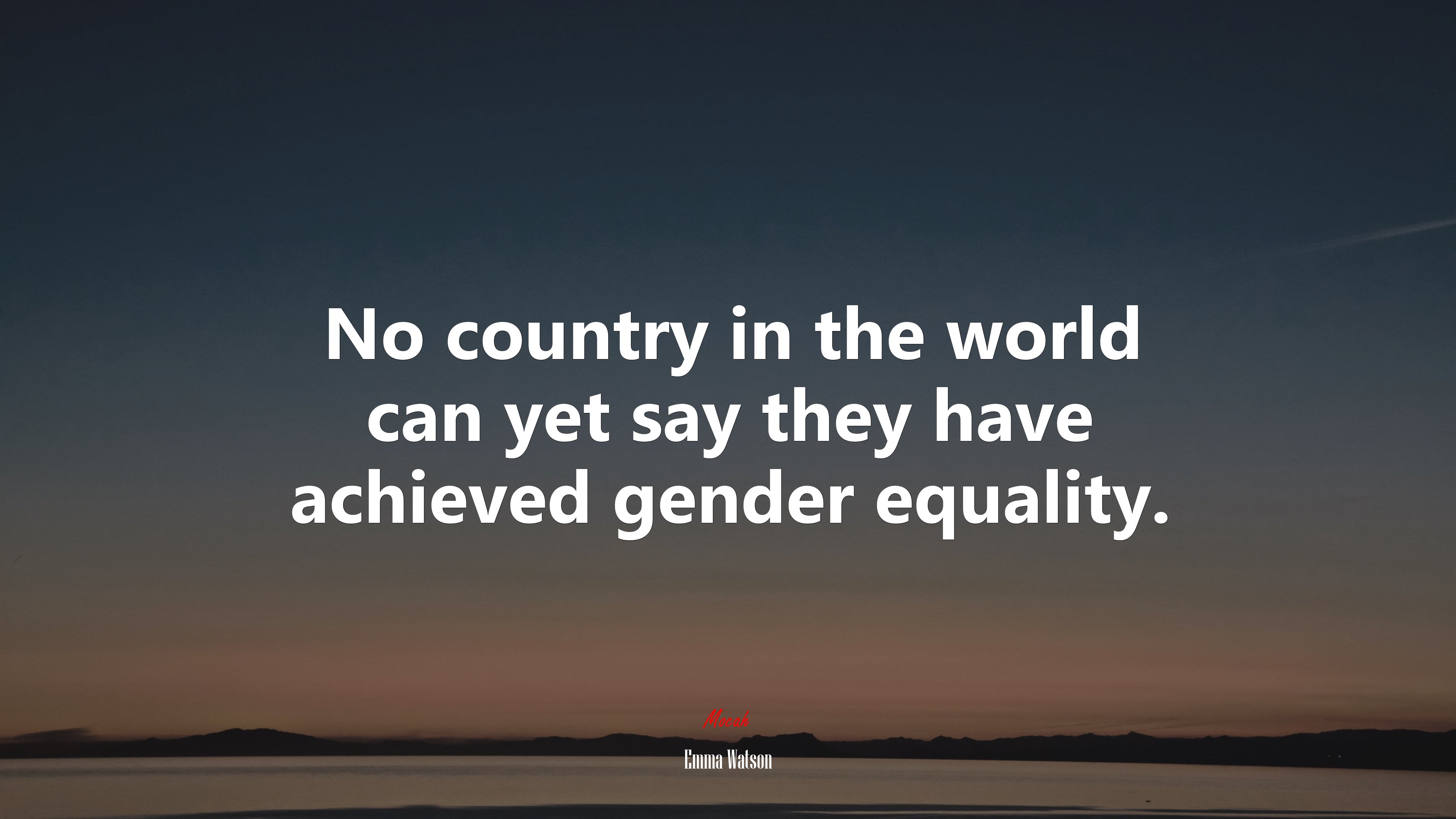 No country in the world can yet say they have achieved gender equality. | Emma Watson quote HD Wallpaper