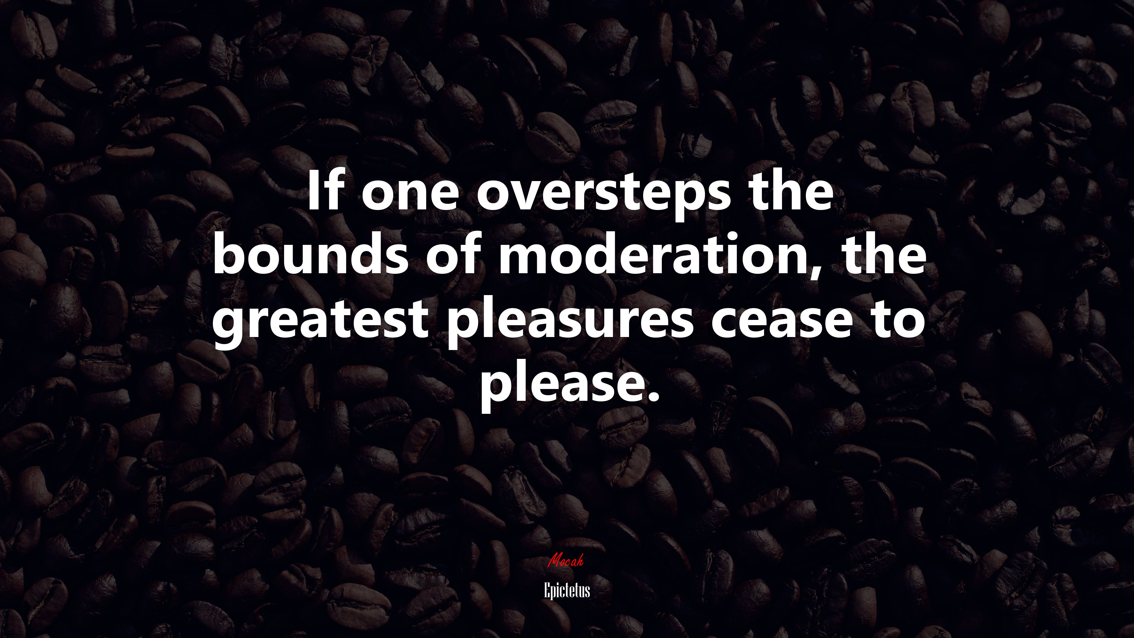 If one oversteps the bounds of moderation, the greatest pleasures cease to please. | Epictetus quote HD Wallpaper