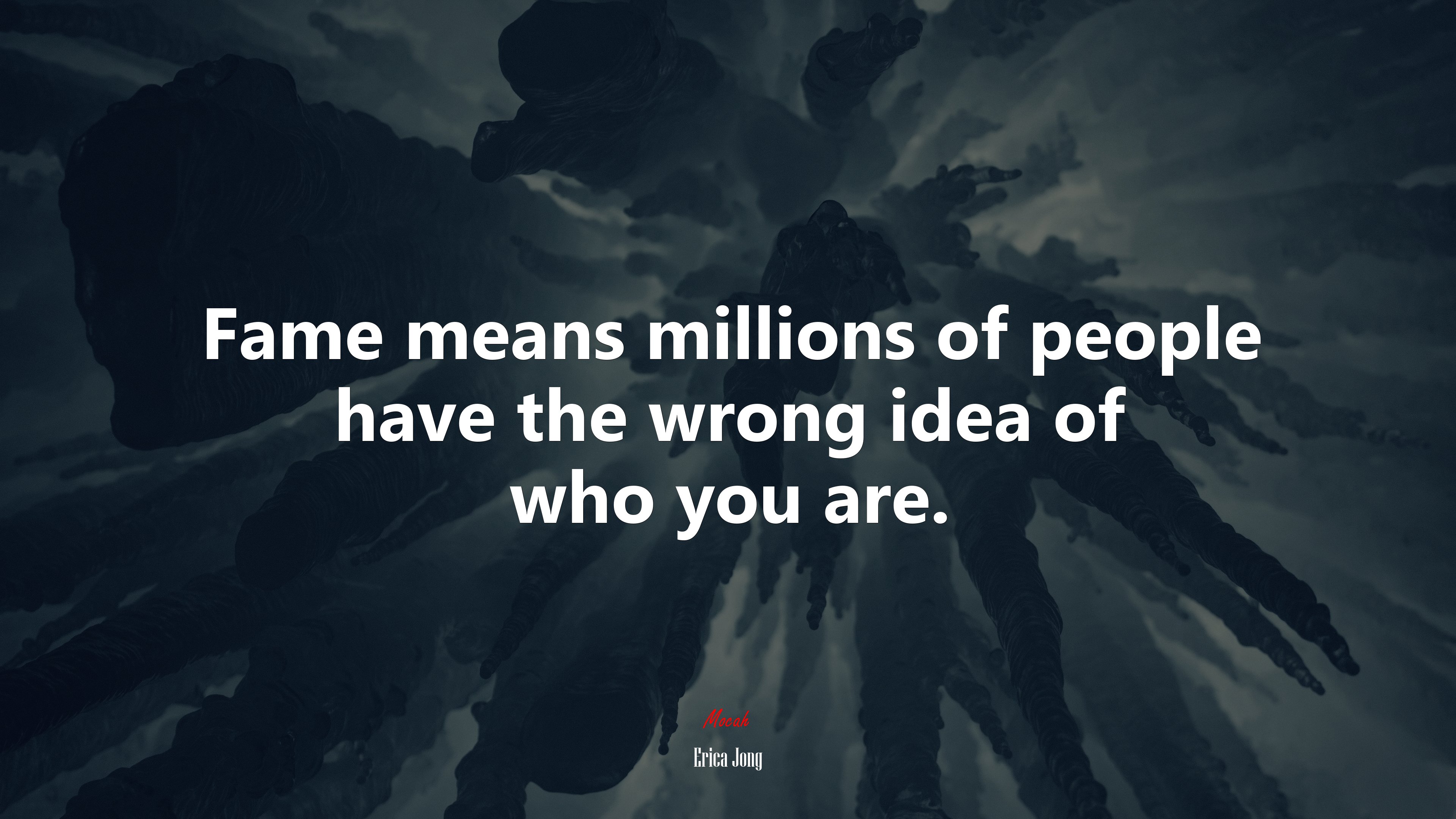 Fame means millions of people have the wrong idea of who you are. | Erica Jong quote HD Wallpaper