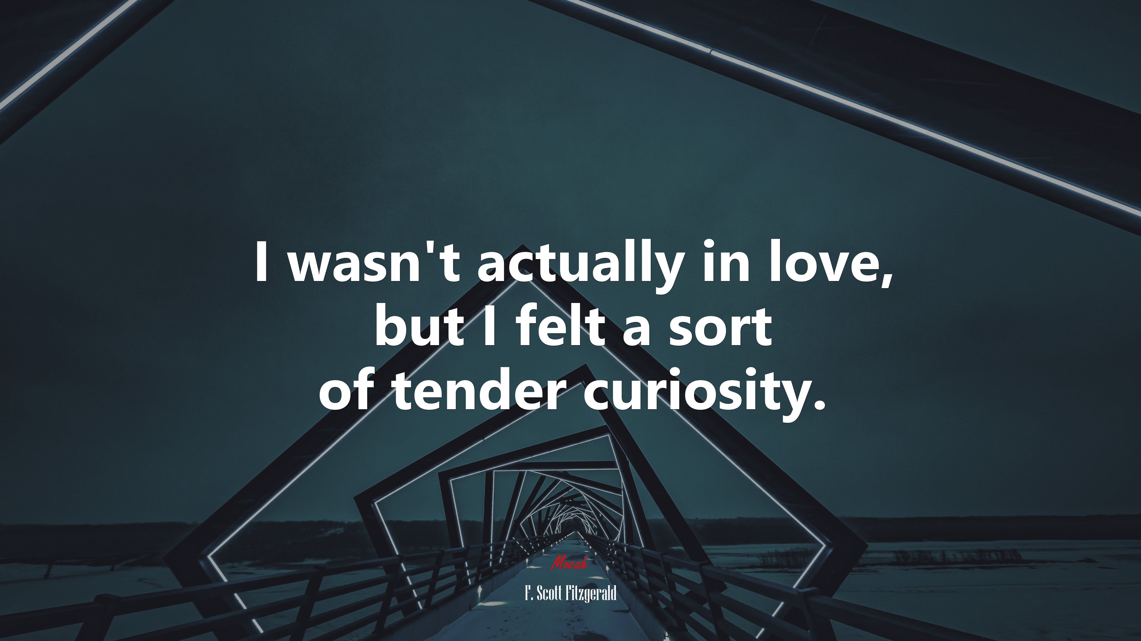 I wasn’t actually in love, but I felt a sort of tender curiosity. | F. Scott Fitzgerald quote HD Wallpaper