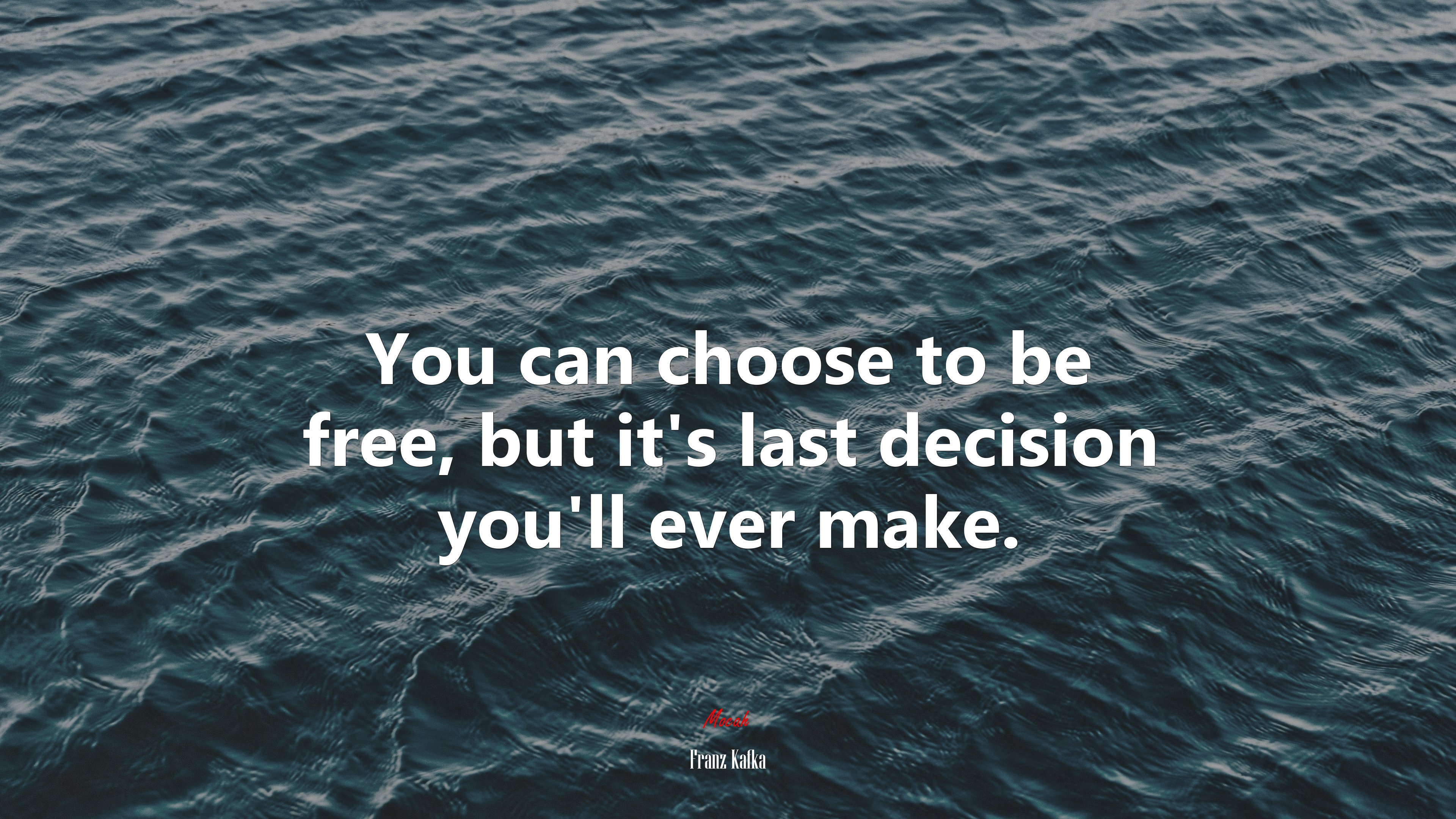You can choose to be free, but it’s last decision you’ll ever make. | Franz Kafka quote HD Wallpaper