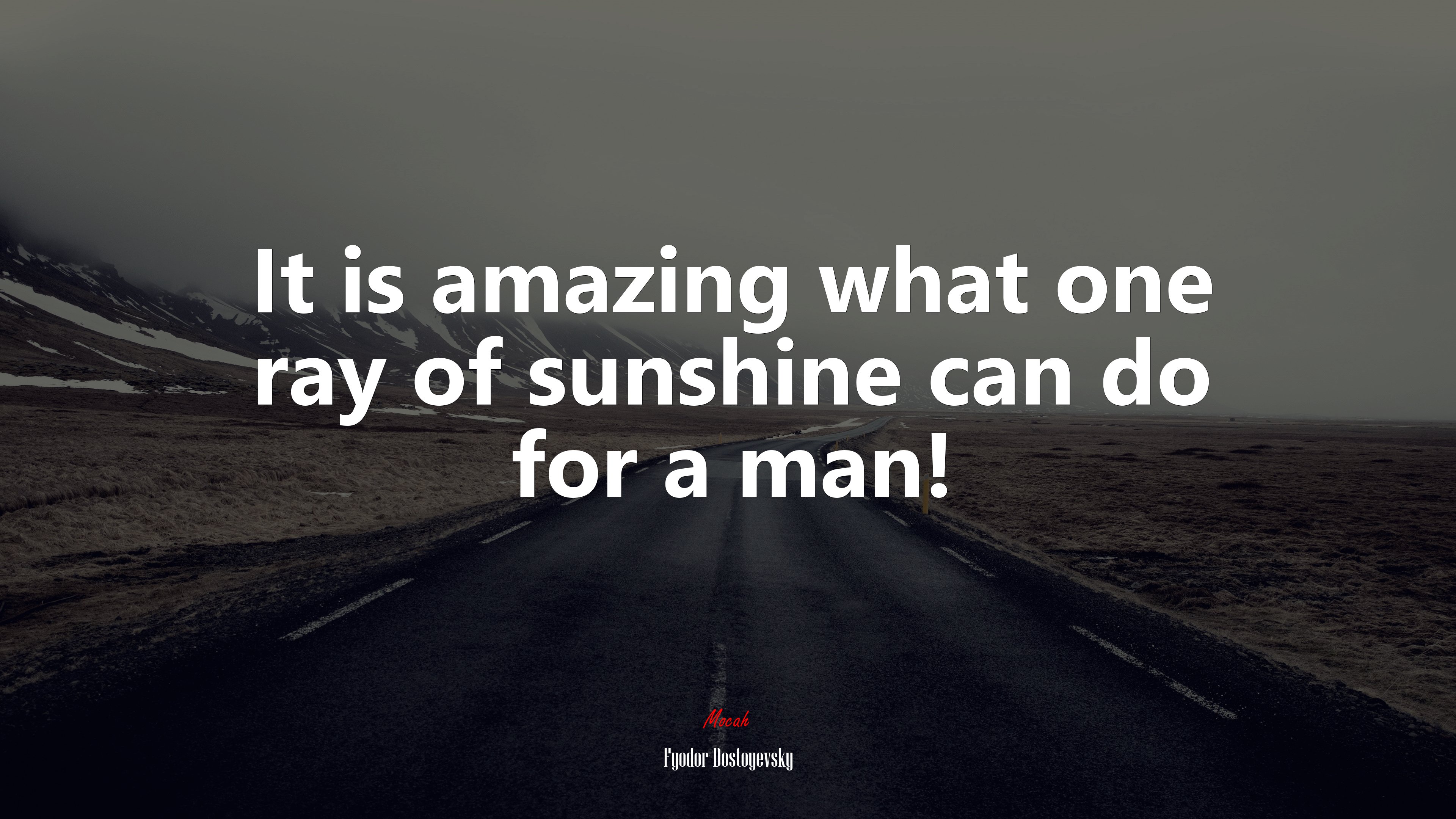 It is amazing what one ray of sunshine can do for a man! | Fyodor Dostoyevsky quote HD Wallpaper