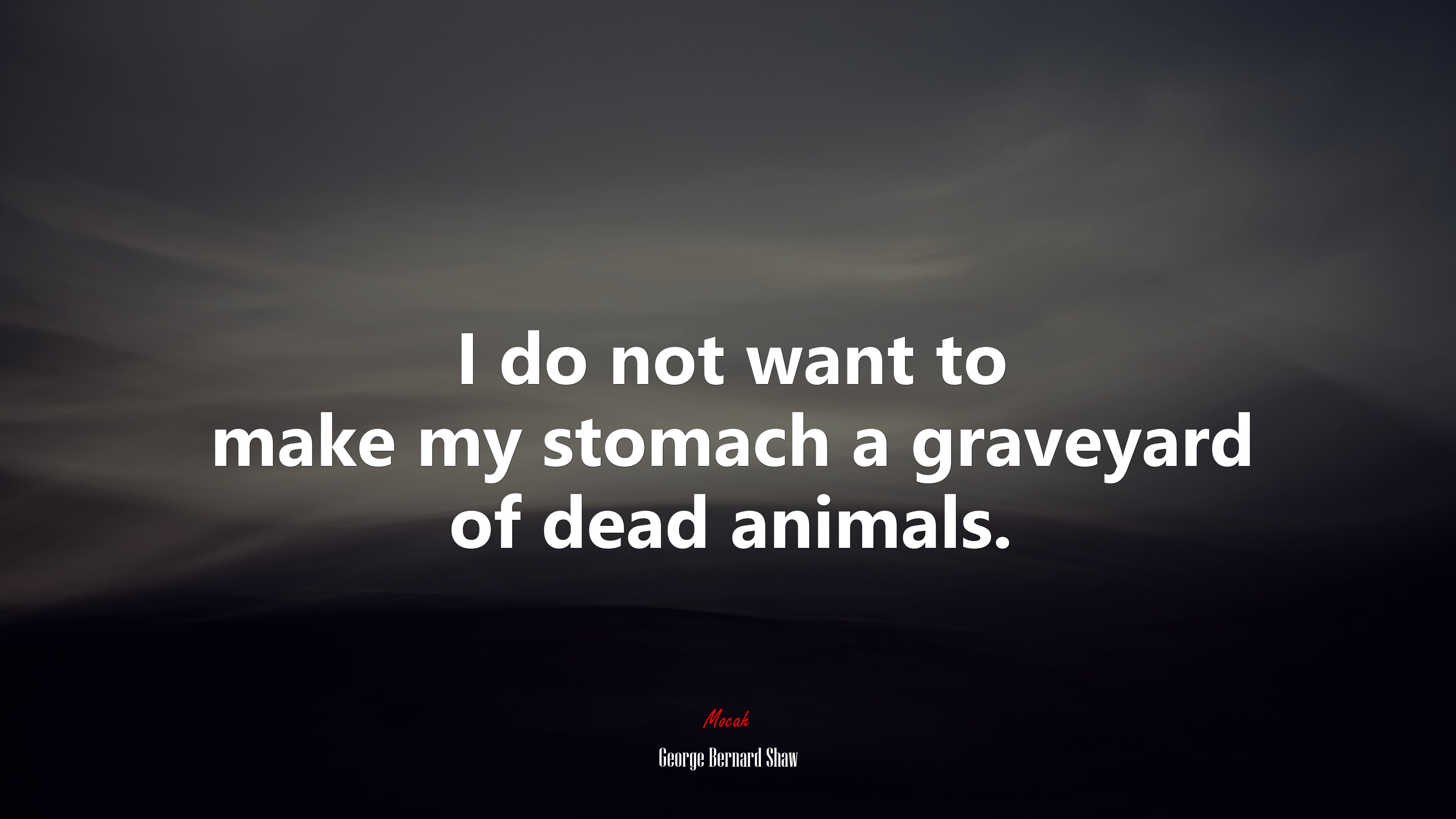 I do not want to make my stomach a graveyard of dead animals. | George Bernard Shaw quote HD Wallpaper