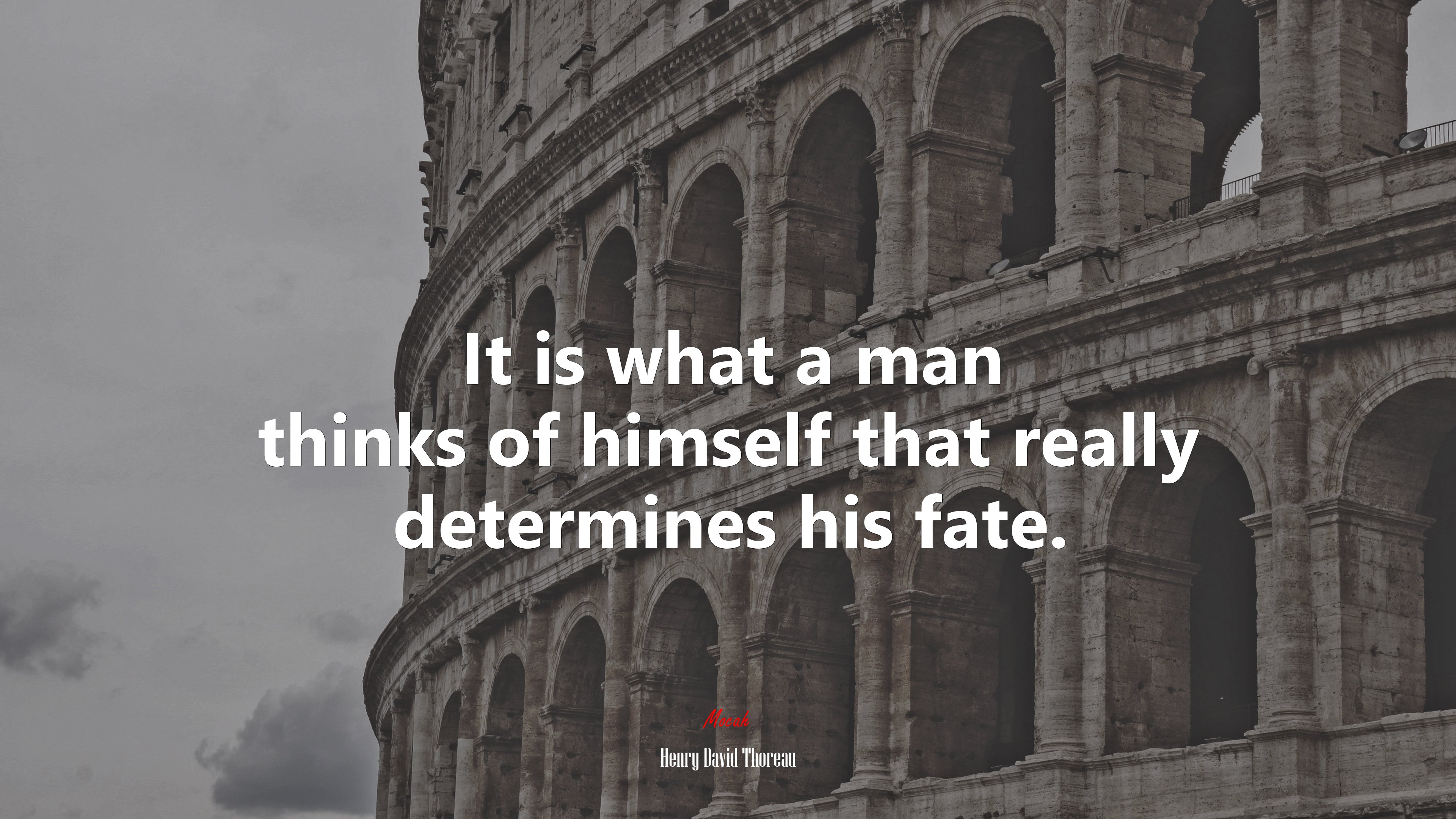 It is what a man thinks of himself that really determines his fate. | Henry David Thoreau quote HD Wallpaper