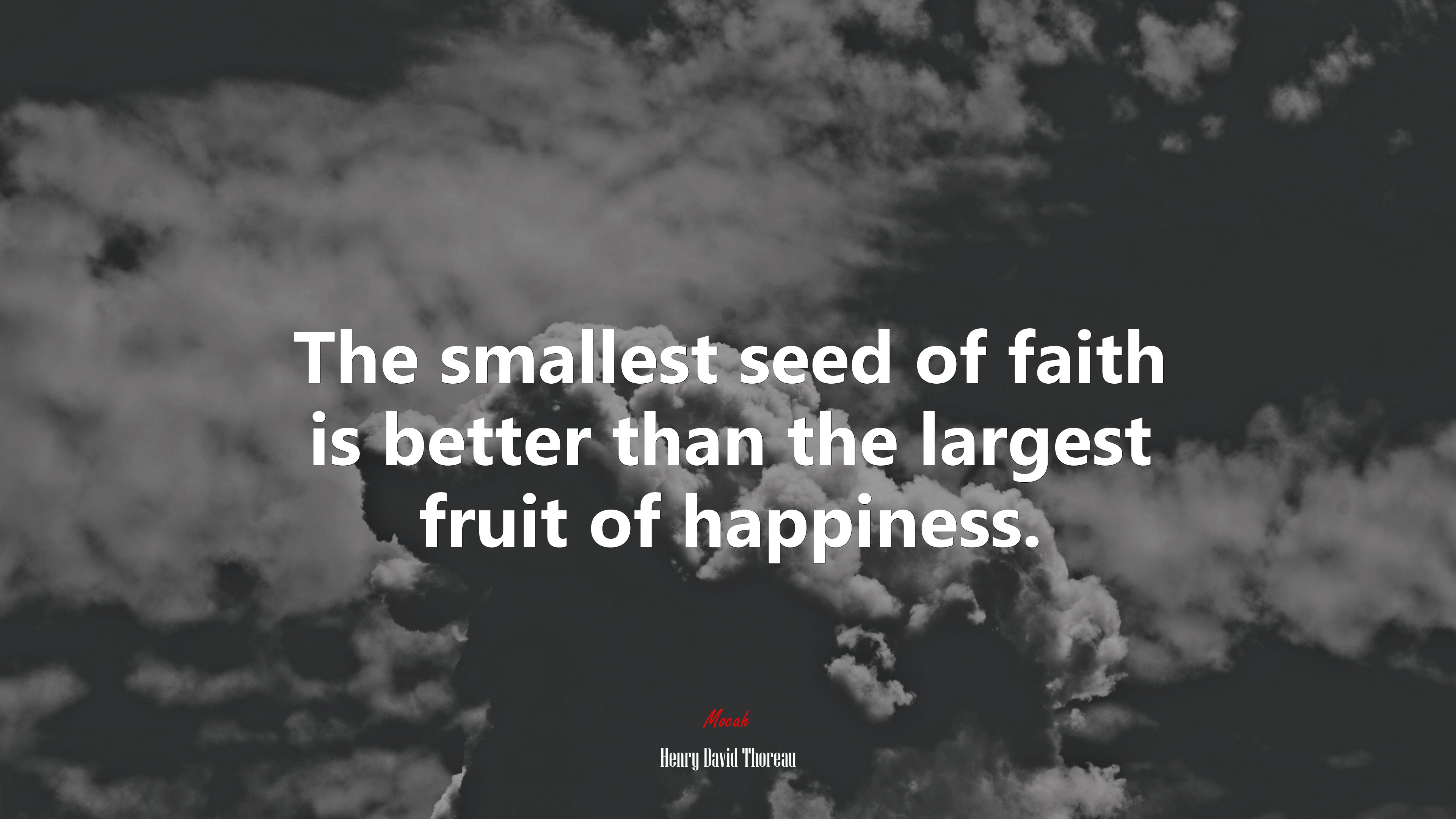 The smallest seed of faith is better than the largest fruit of happiness. | Henry David Thoreau quote HD Wallpaper