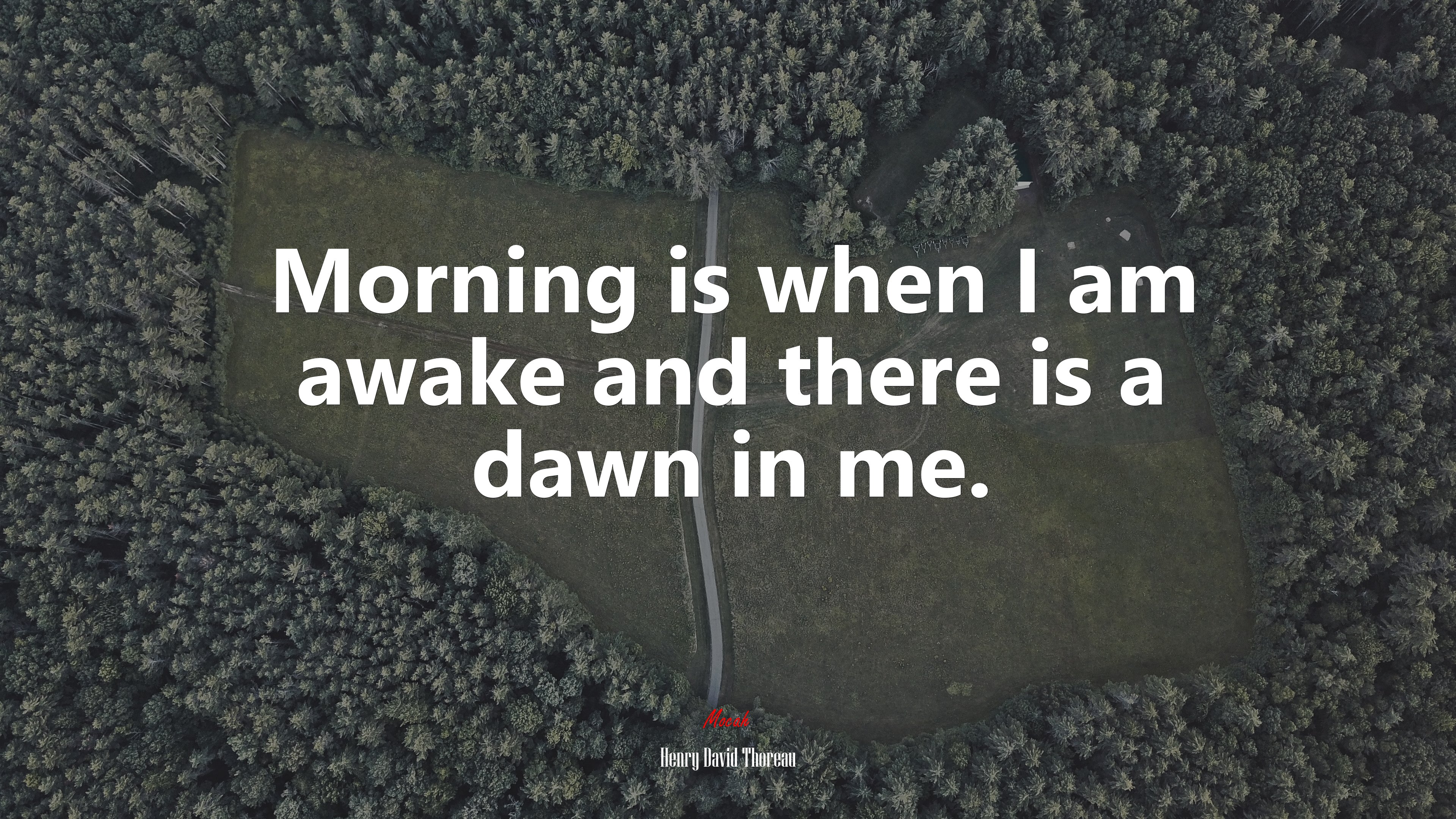 Morning is when I am awake and there is a dawn in me. | Henry David Thoreau quote HD Wallpaper