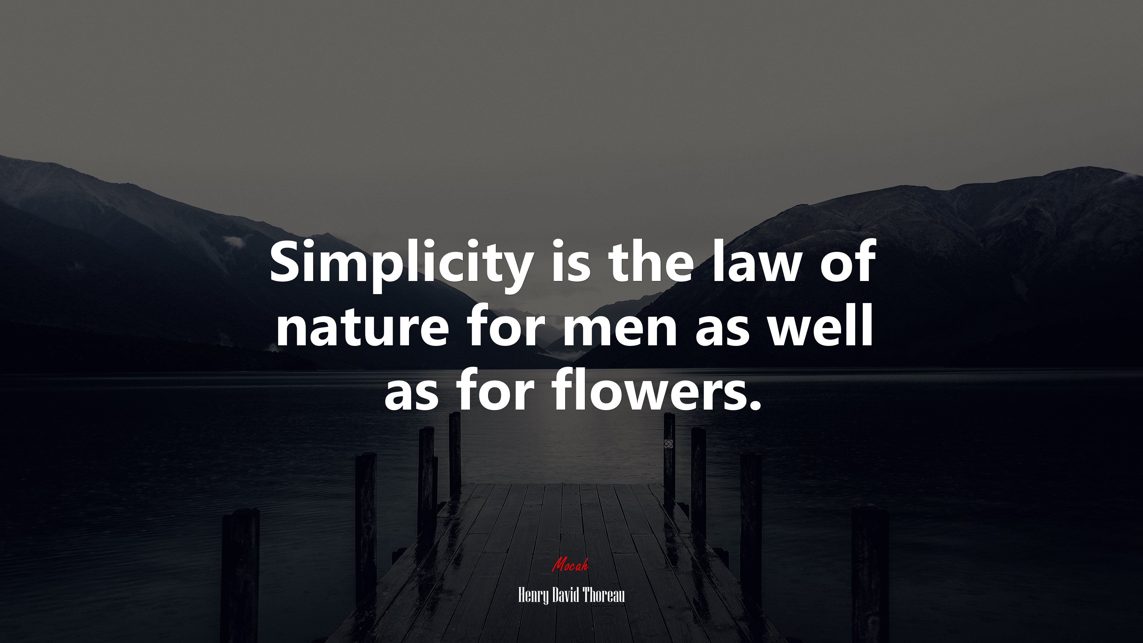 Simplicity is the law of nature for men as well as for flowers. | Henry David Thoreau quote HD Wallpaper