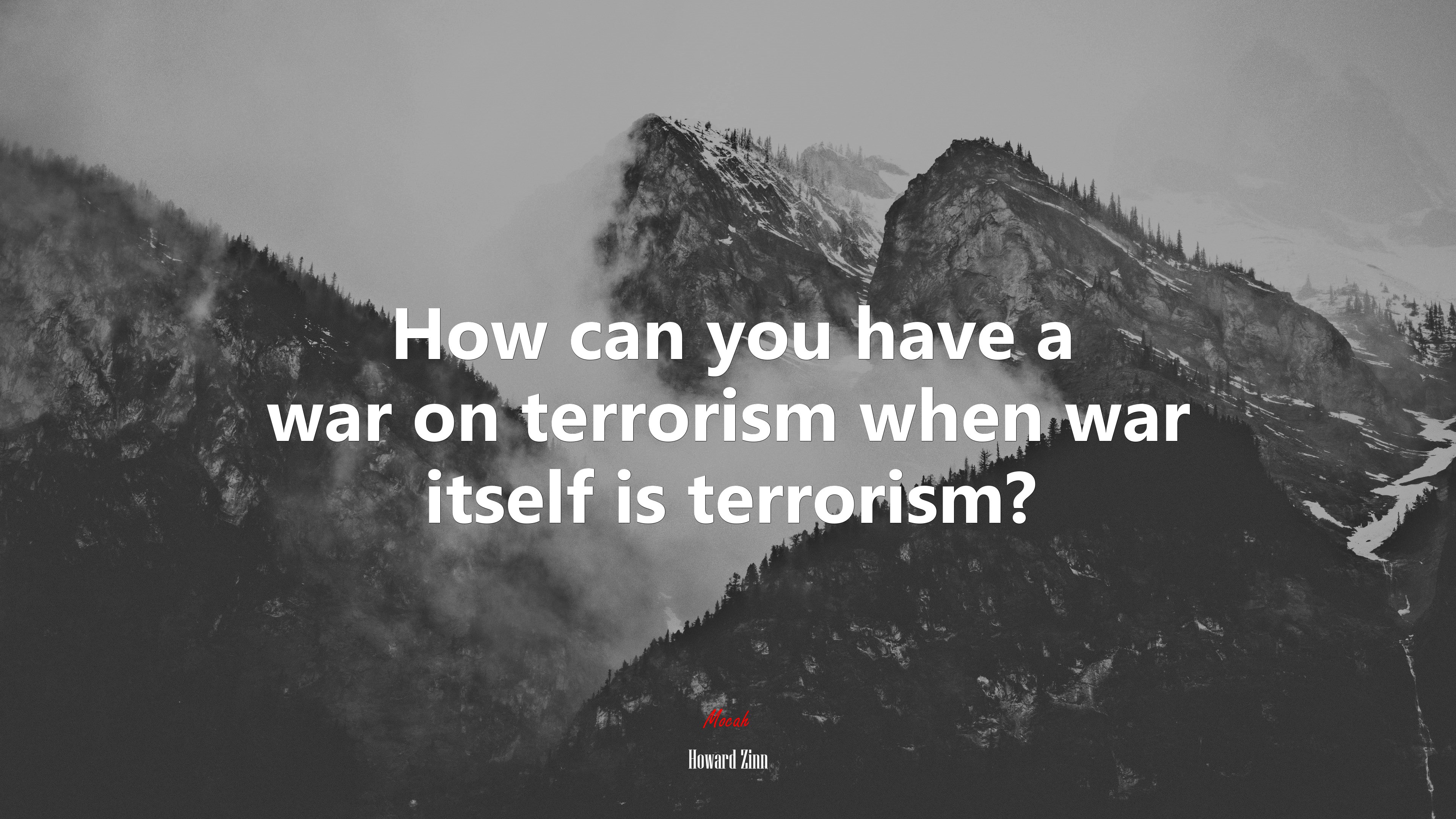 How can you have a war on terrorism when war itself is terrorism? | Howard Zinn quote HD Wallpaper