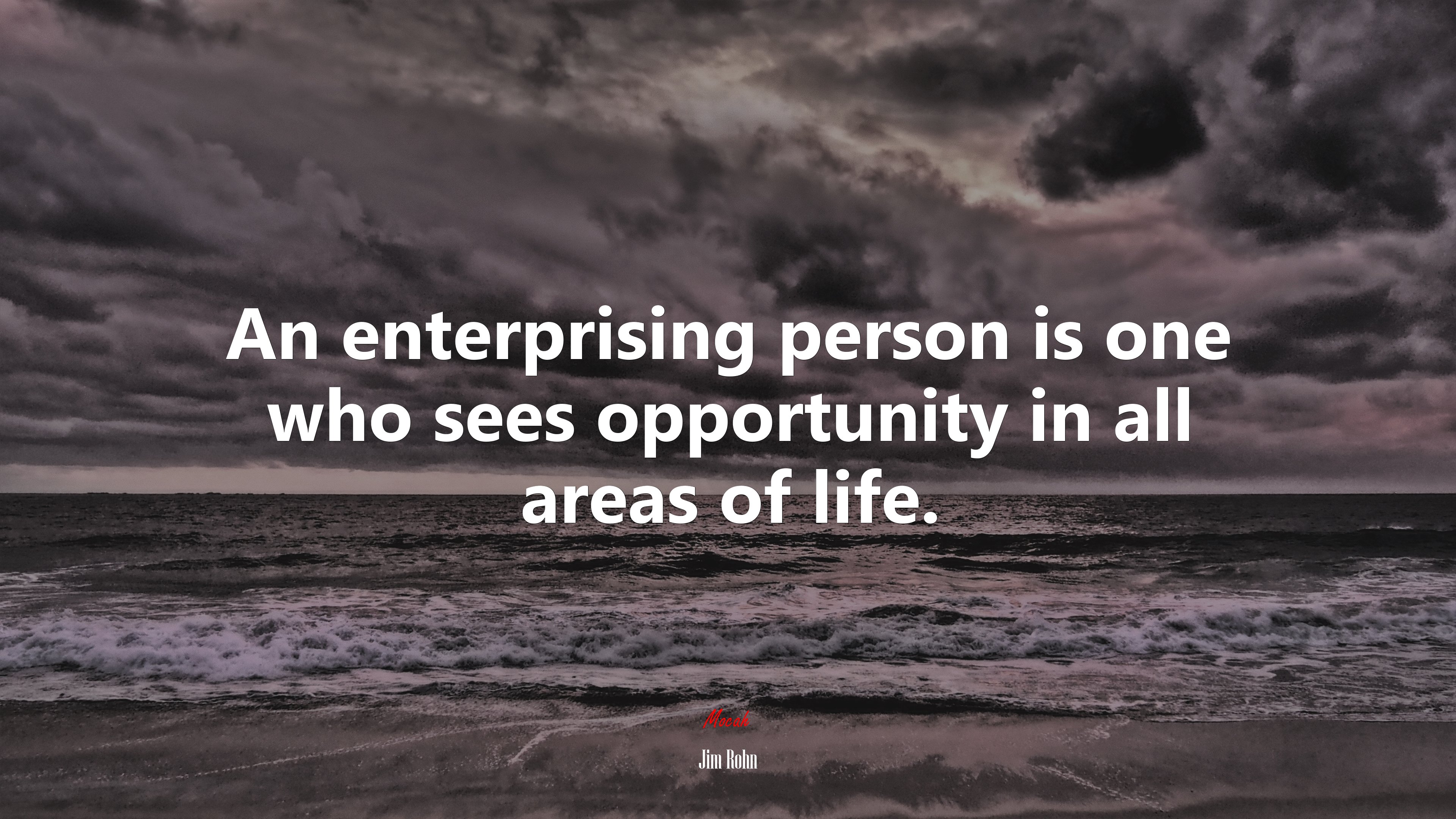 An enterprising person is one who sees opportunity in all areas of life. | Jim Rohn quote HD Wallpaper