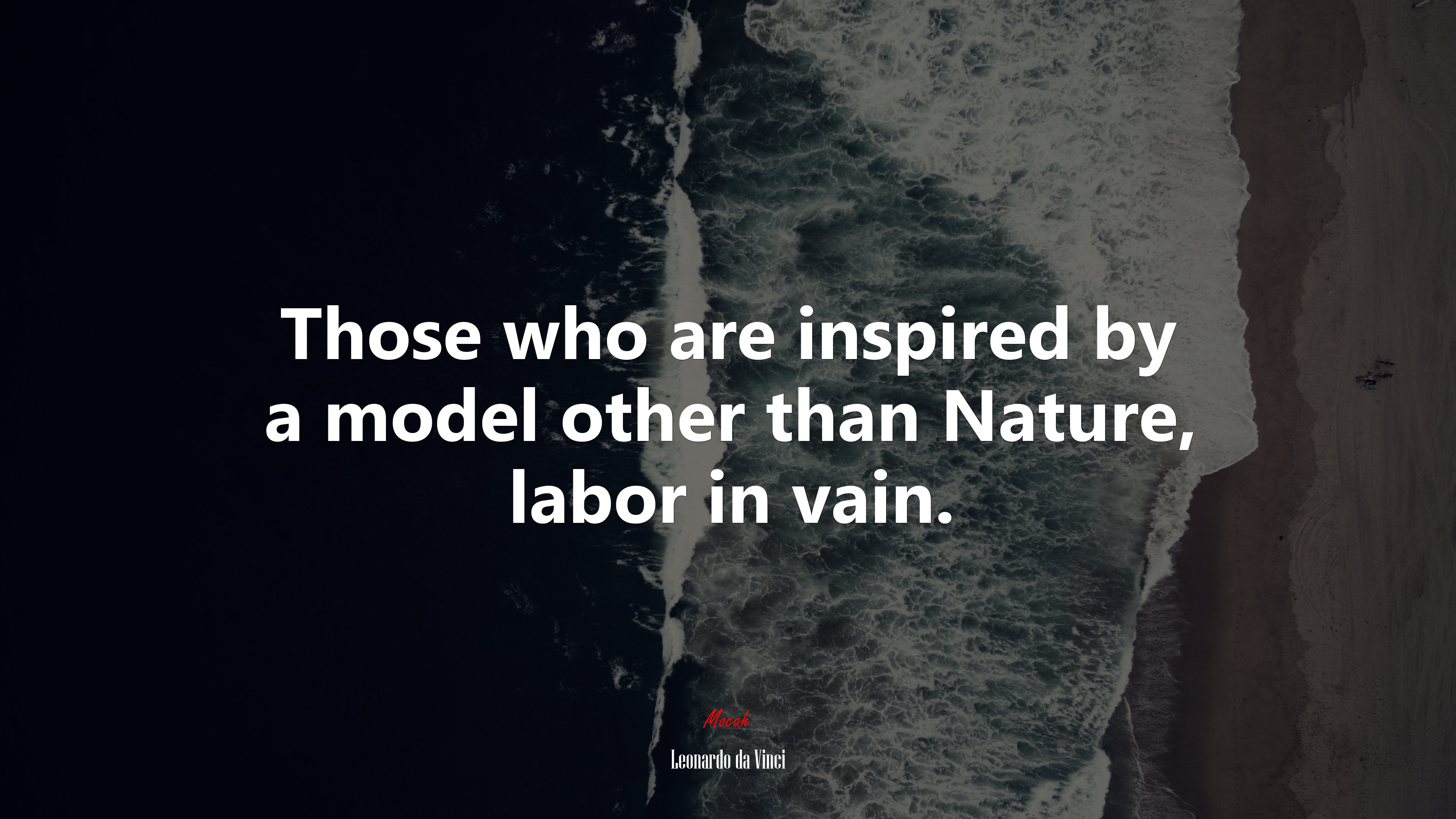 Those who are inspired by a model other than Nature, labor in vain. | Leonardo da Vinci quote HD Wallpaper