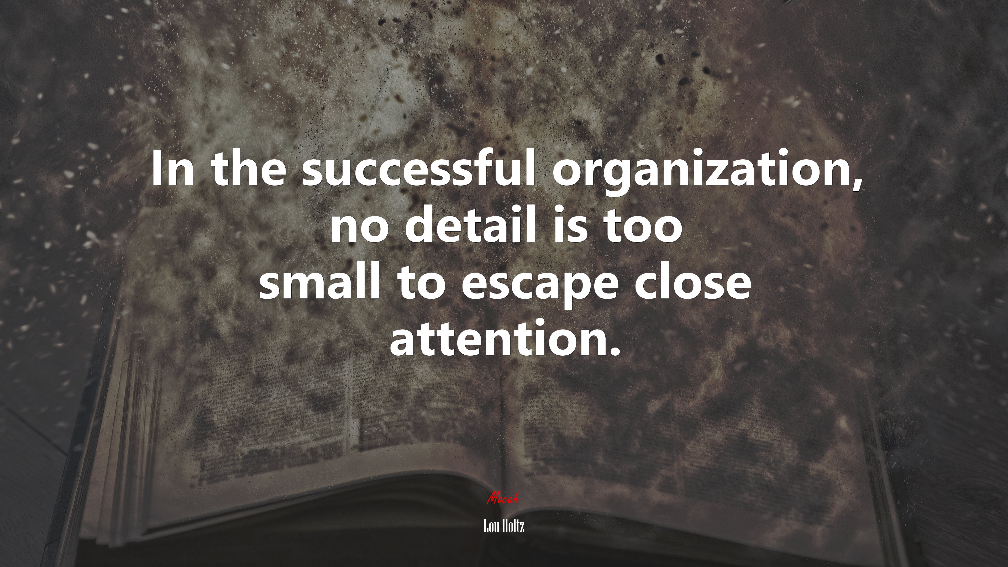 In the successful organization, no detail is too small to escape close attention. | Lou Holtz quote HD Wallpaper